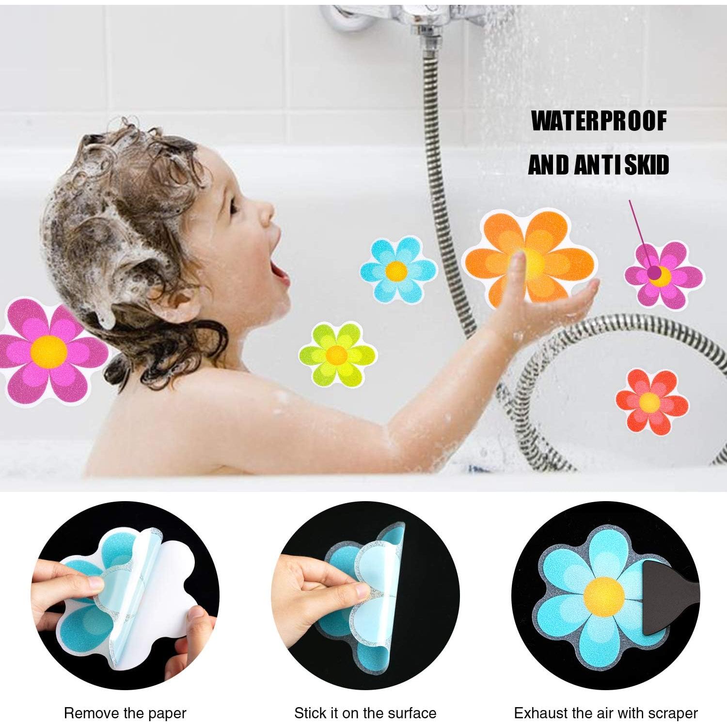 20 Pegatinas Antideslizantes Secopad Flores Brillantes