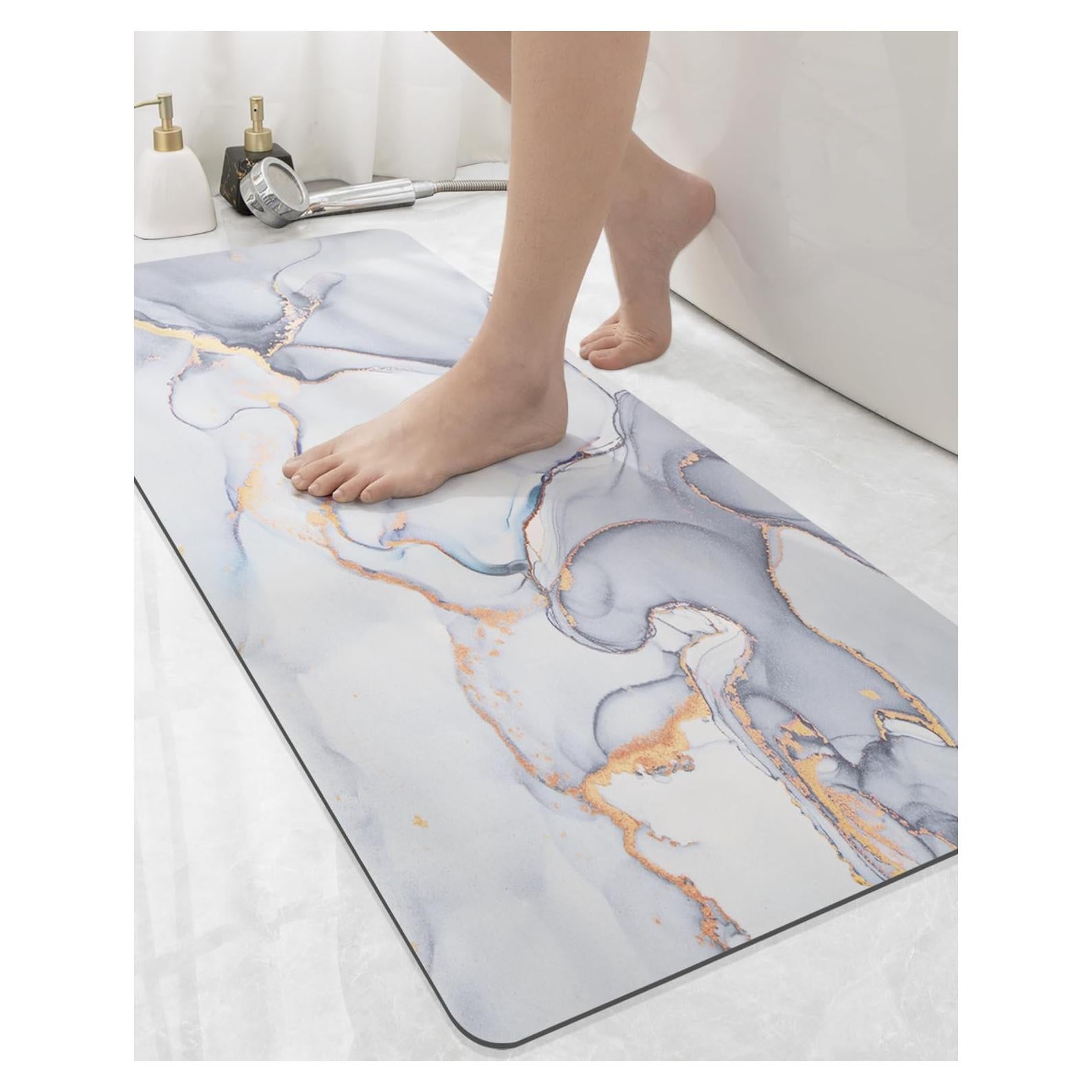 Alfombra de baño DEXI antideslizante 43x17 cm gris claro