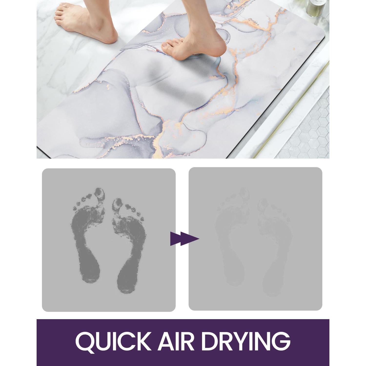 Alfombra de baño DEXI antideslizante 43x17 cm gris claro