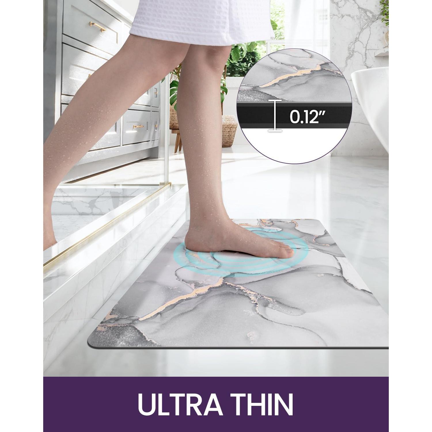 Alfombra de baño DEXI antideslizante 43x17 cm gris claro