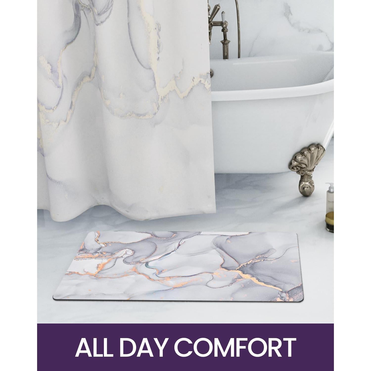 Alfombra de baño DEXI antideslizante 43x17 cm gris claro