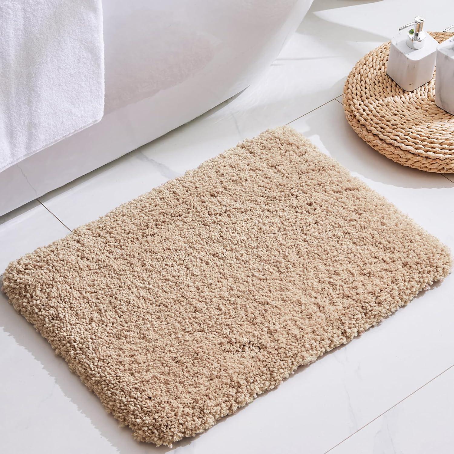 Alfombra de baño Disolla 17x24 antideslizante beige suave