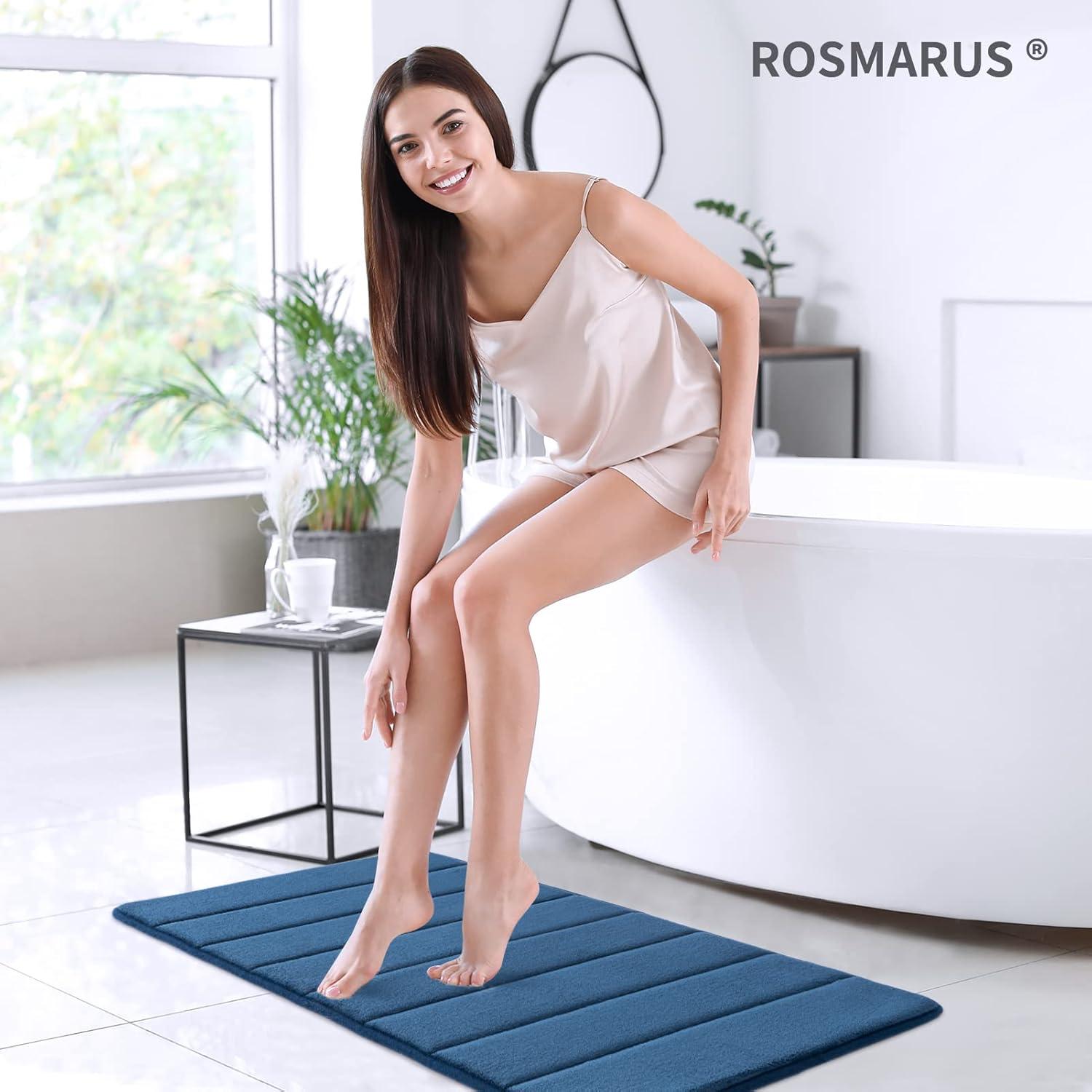 Alfombrilla de Baño Antideslizante ROSMARUS 50,8x81,3cm Azul