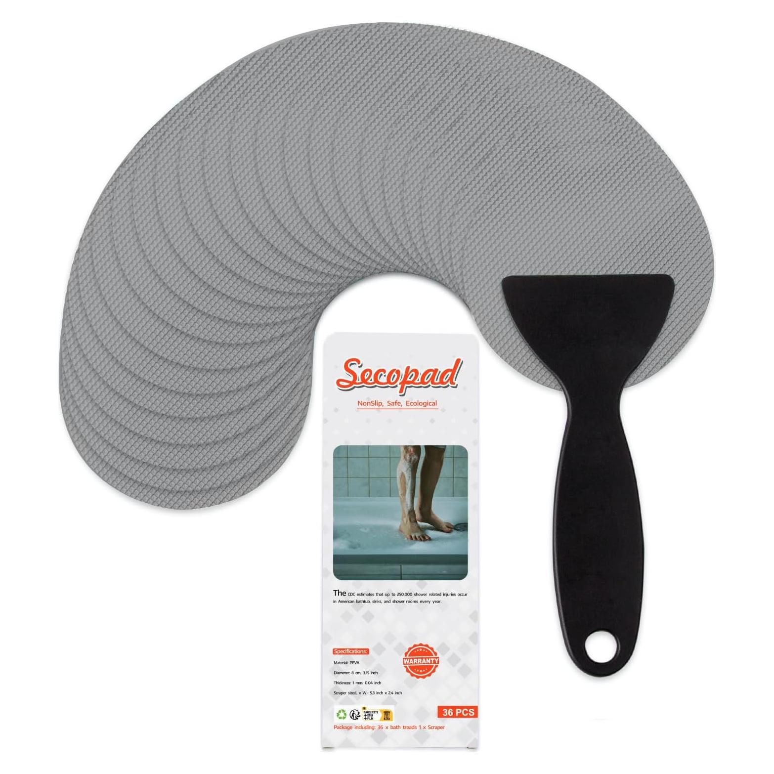 36 Calcomanías Antideslizantes Secopad para Baño Gris