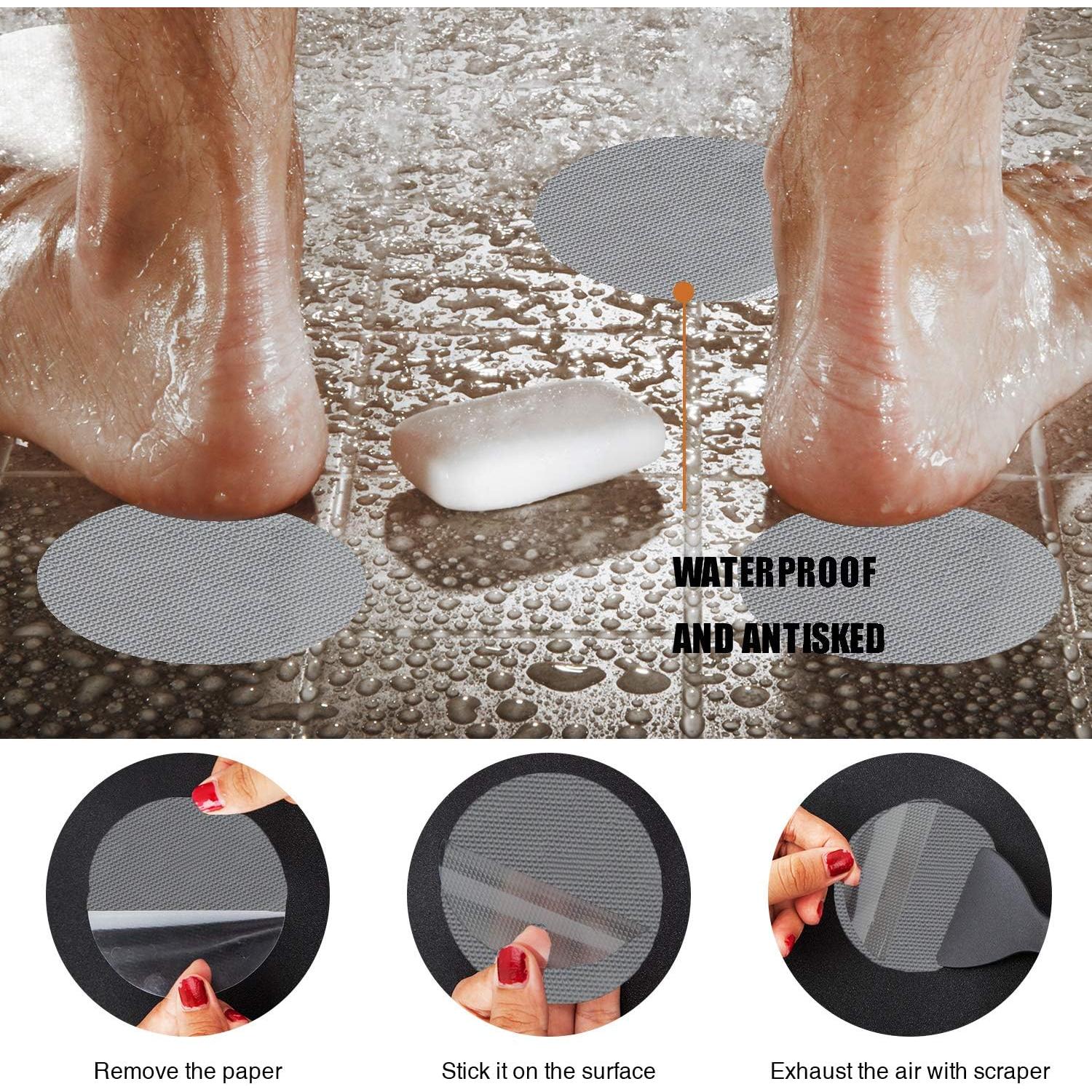 36 Calcomanías Antideslizantes Secopad para Baño Gris