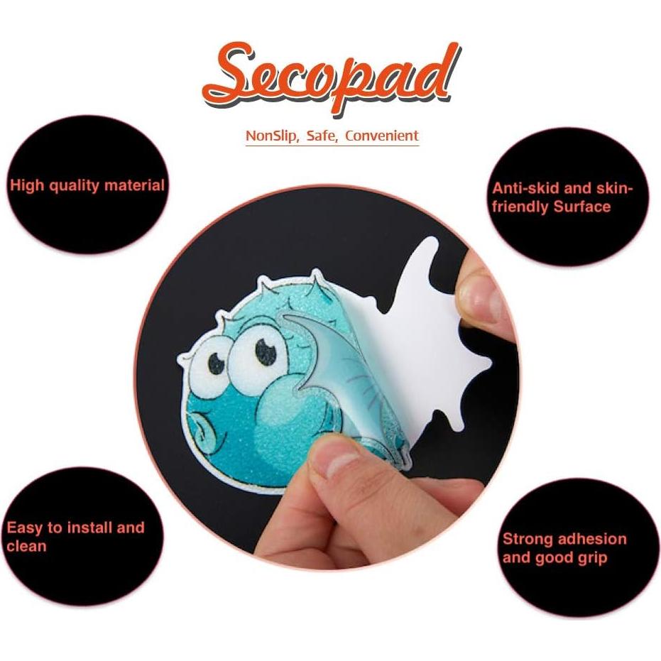 20 Calcomanías Antideslizantes Secopad para Baño Niños