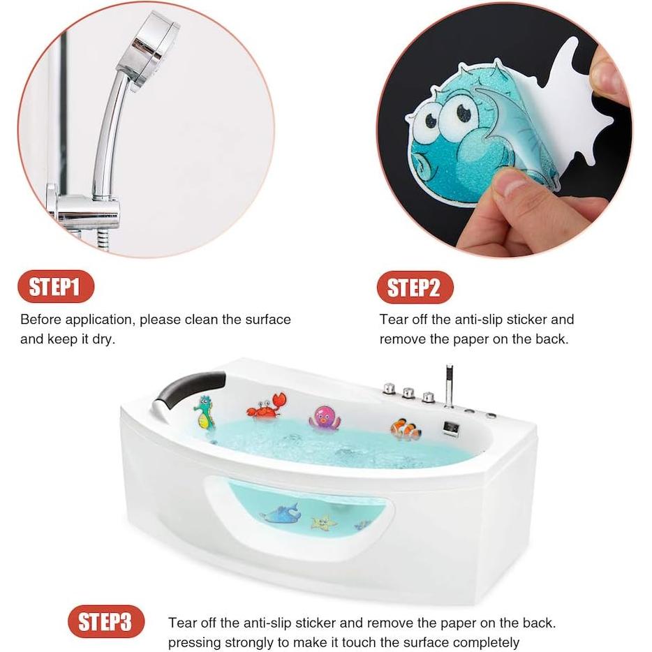 20 Calcomanías Antideslizantes Secopad para Baño Niños