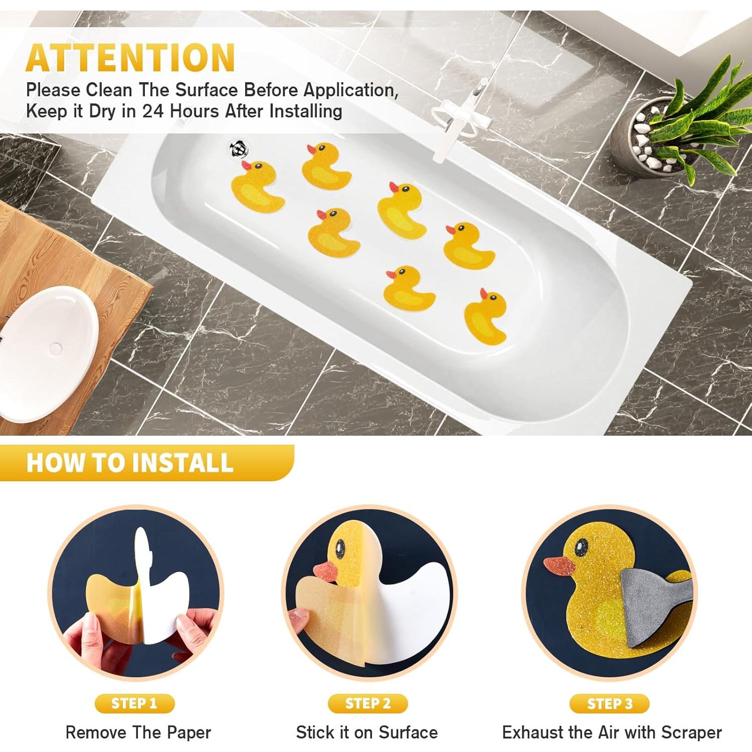 20 Pegatinas Antideslizantes Nodirz Pato Amarillo para Baño