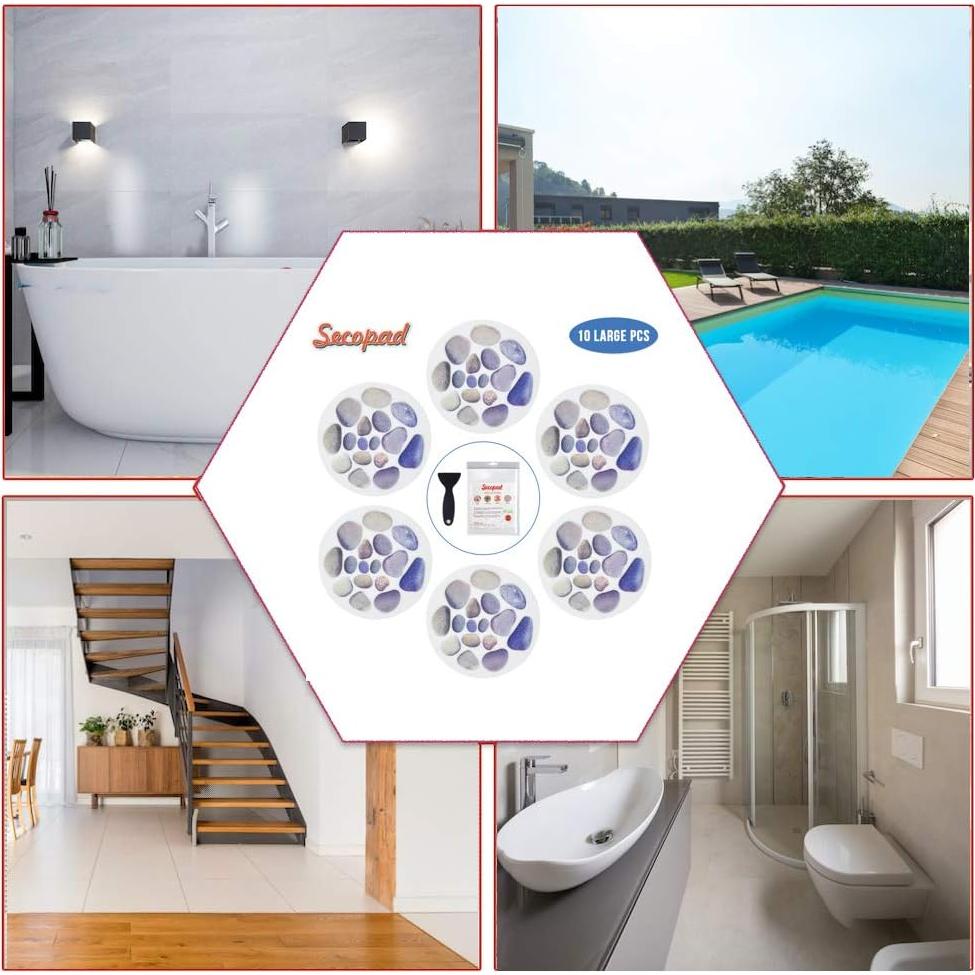 Pegatinas Antideslizantes Secopad para Baño 10 Piezas 15 cm