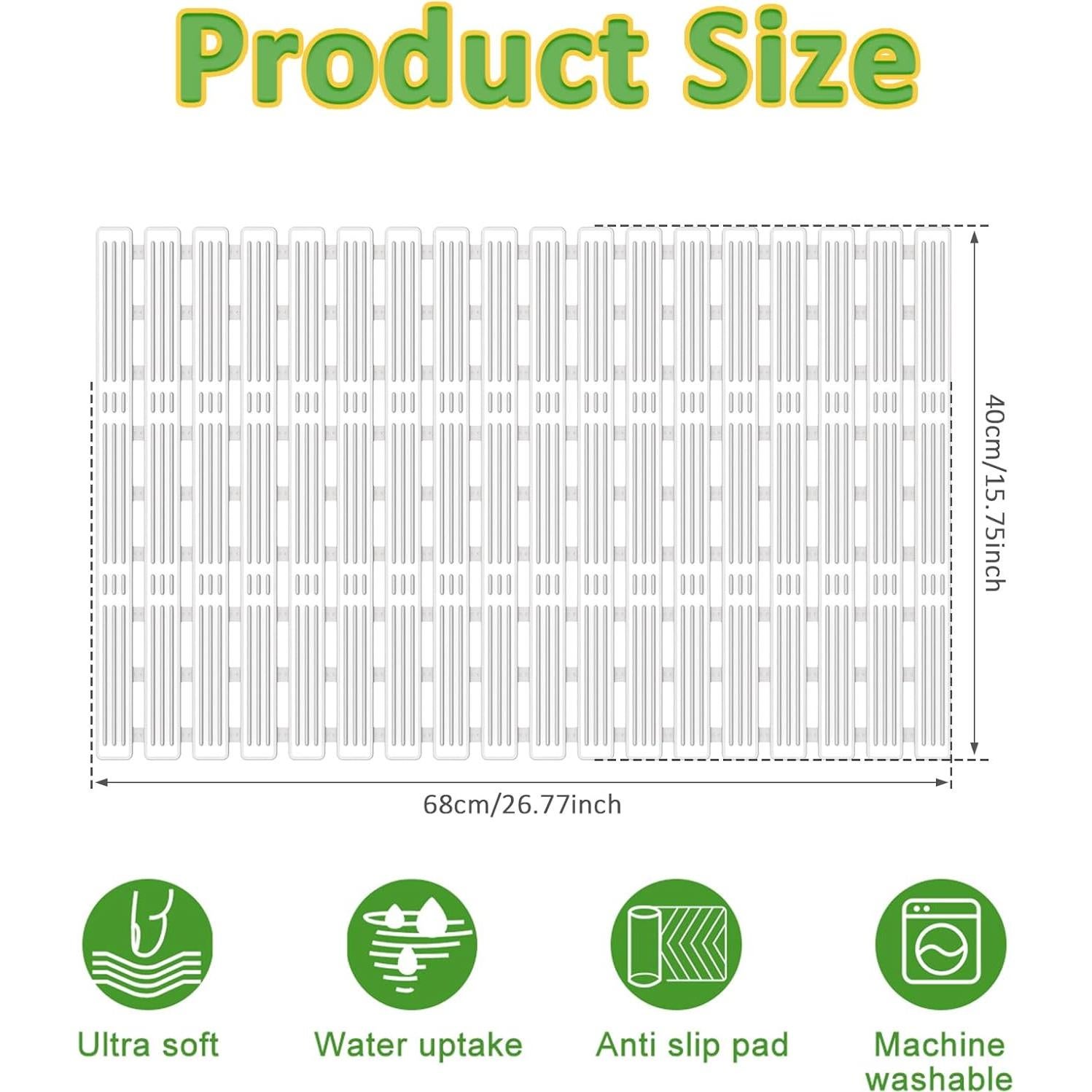 Alfombrilla de Baño Antideslizante TKSDWBLTY 66x40cm