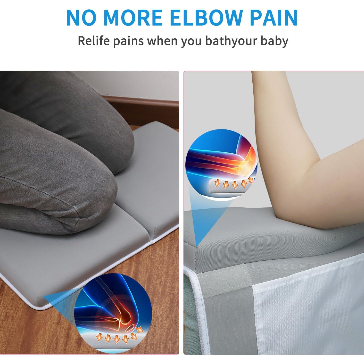 Almohadilla de Baño Bebé Gris con Almohadilla para Codos