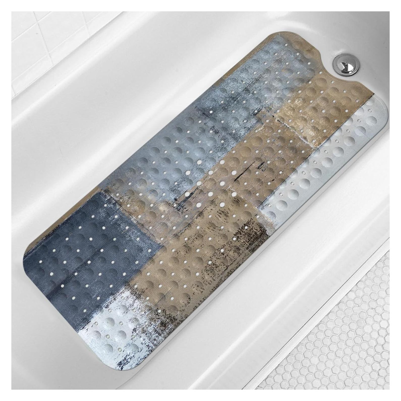 Alfombrilla de Baño Antideslizante Lnond 101,6 x 40,6 cm Azul Marrón