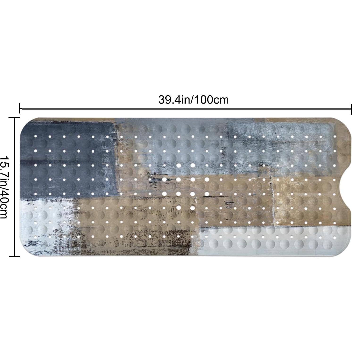 Alfombrilla de Baño Antideslizante Lnond 101,6 x 40,6 cm Azul Marrón