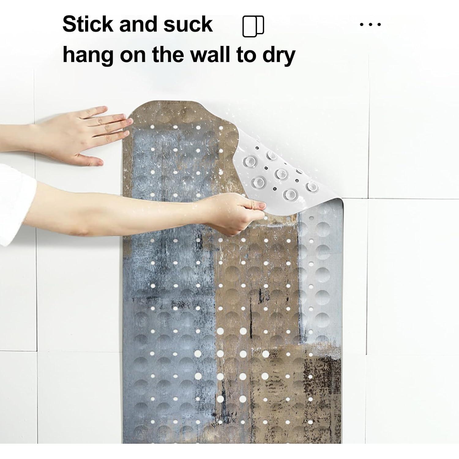 Alfombrilla de Baño Antideslizante Lnond 101,6 x 40,6 cm Azul Marrón