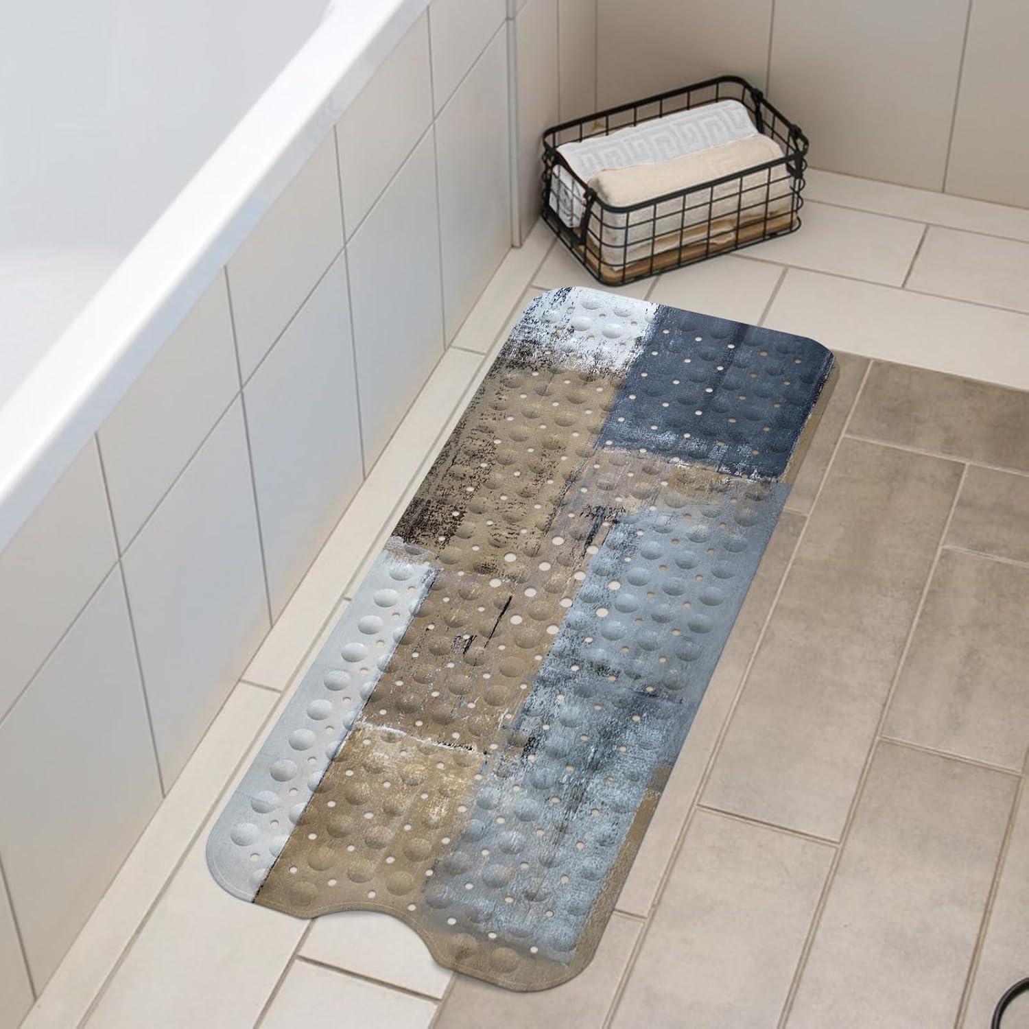 Alfombrilla de Baño Antideslizante Lnond 101,6 x 40,6 cm Azul Marrón