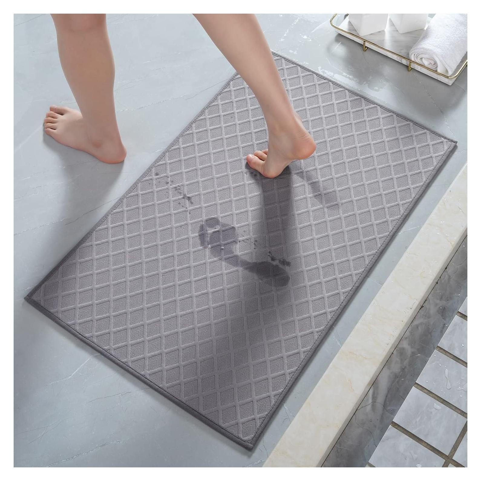 Alfombrilla de Baño AMOAMI Antideslizante 40x60 cm Gris
