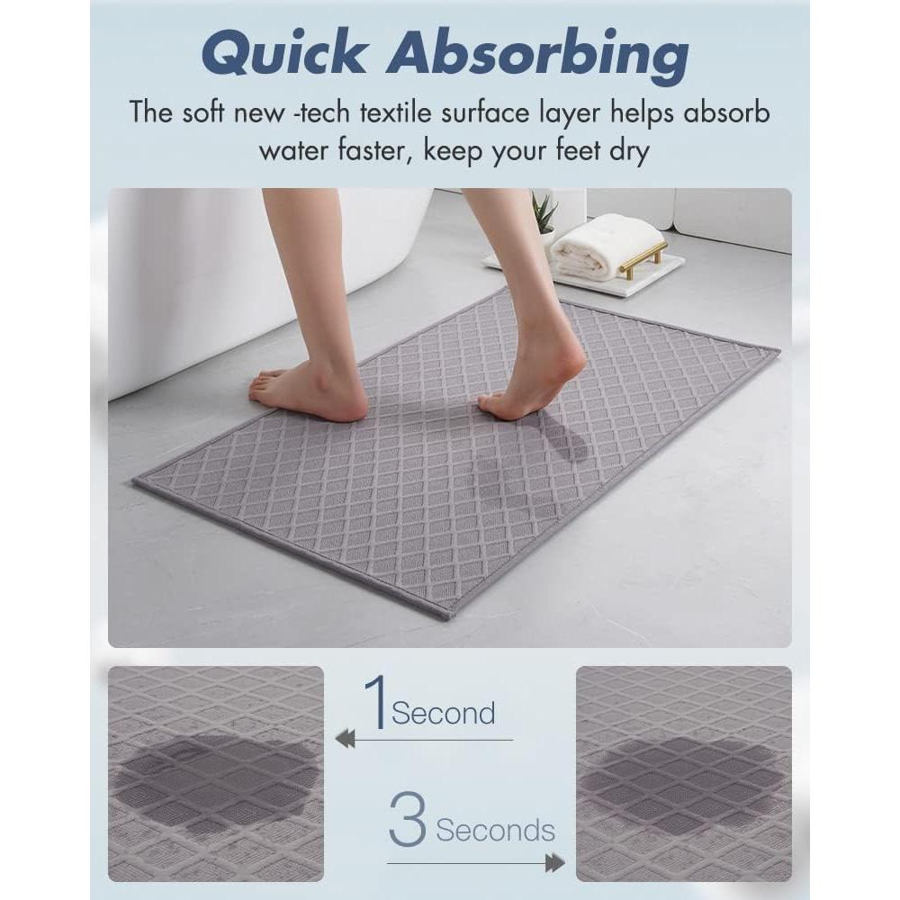 Alfombrilla de Baño AMOAMI Antideslizante 40x60 cm Gris