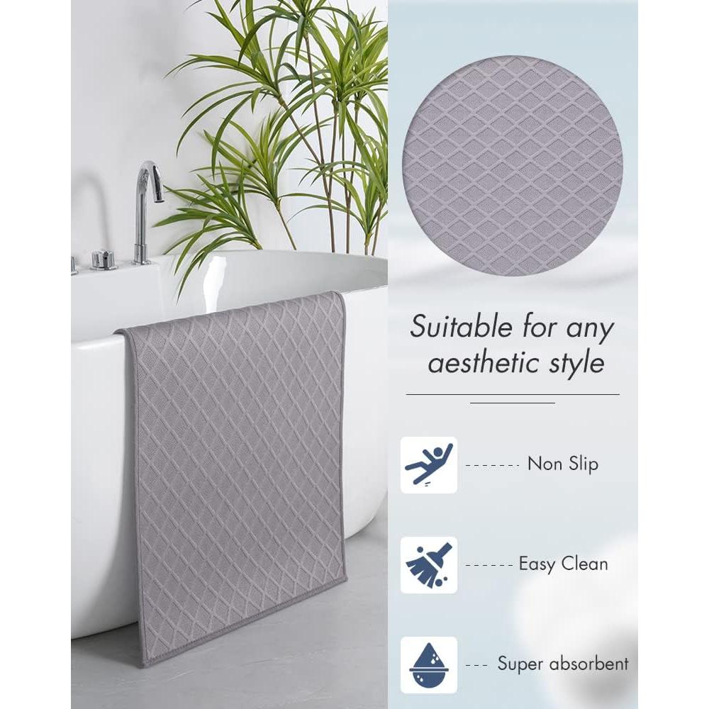 Alfombrilla de Baño AMOAMI Antideslizante 40x60 cm Gris