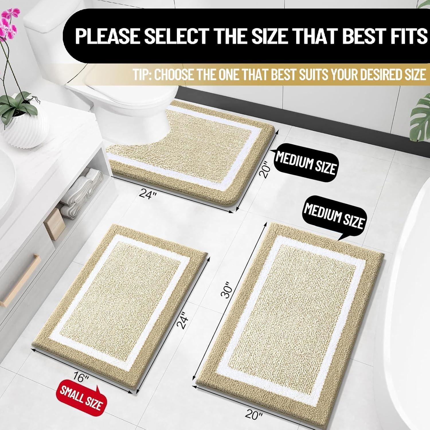 Alfombrilla de Baño OLANLY 61x41 cm Microfibra Beige