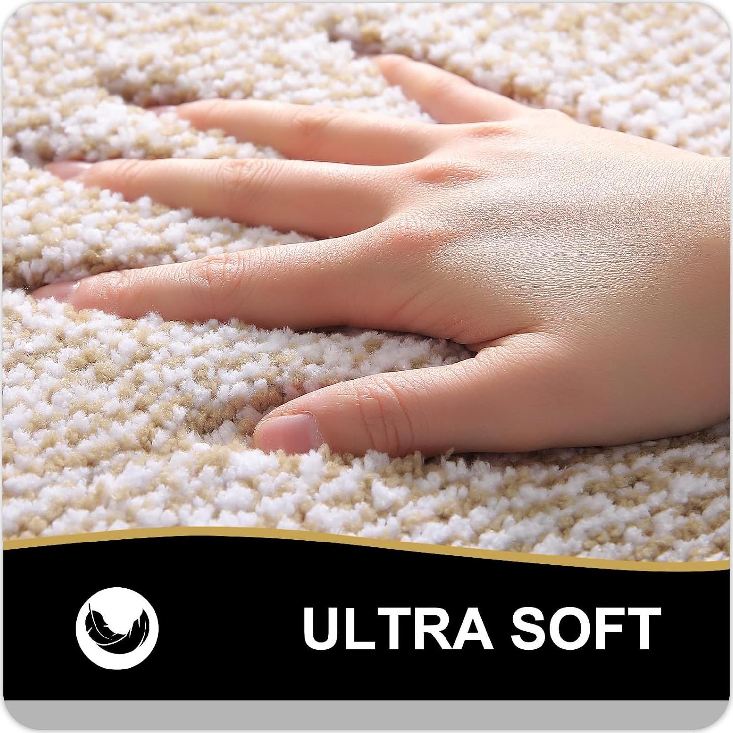 Alfombrilla de Baño OLANLY 61x41 cm Microfibra Beige