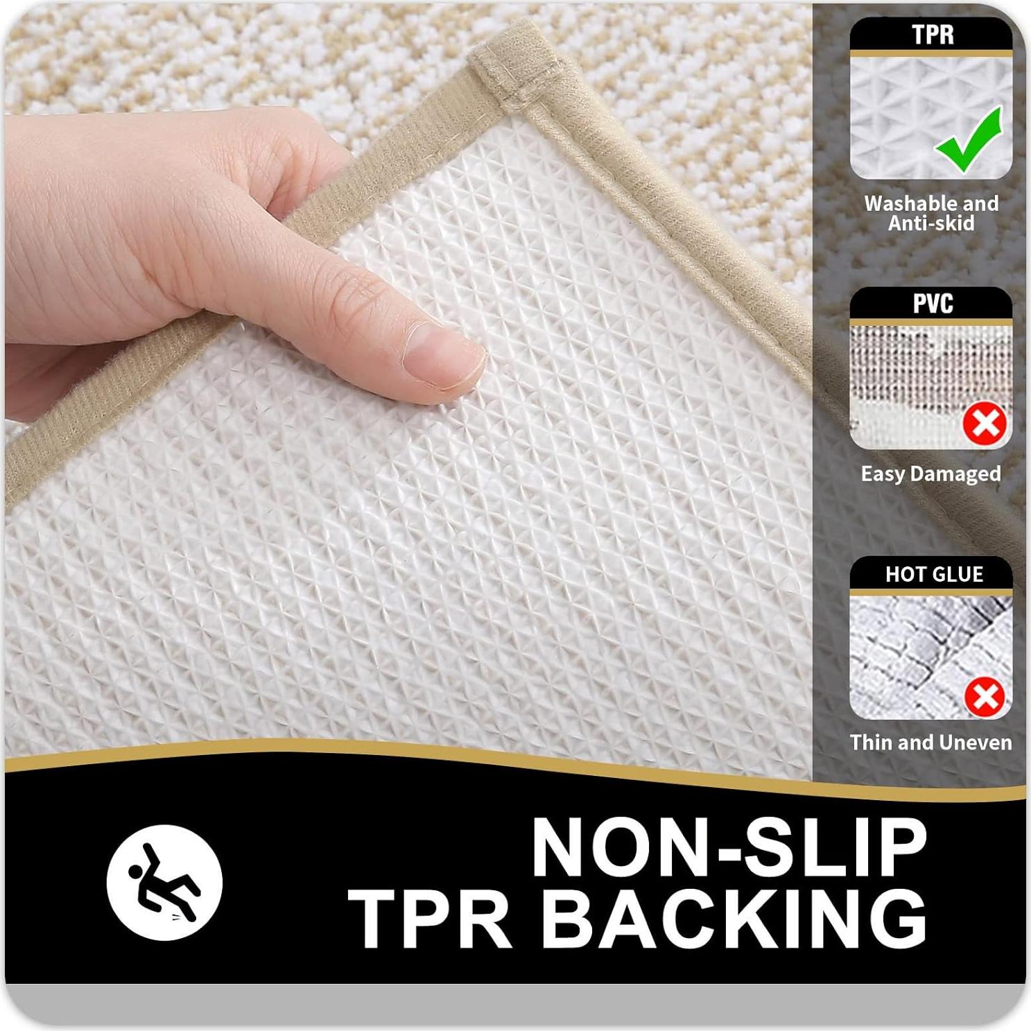 Alfombrilla de Baño OLANLY 61x41 cm Microfibra Beige