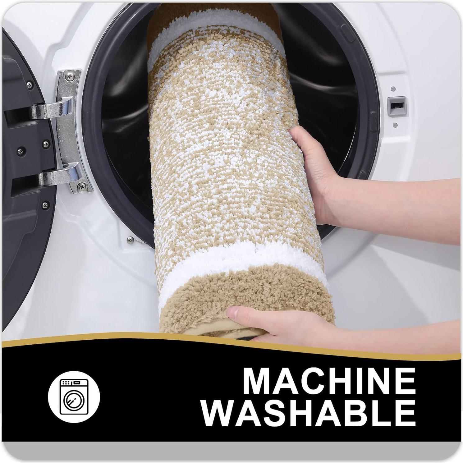 Alfombrilla de Baño OLANLY 61x41 cm Microfibra Beige