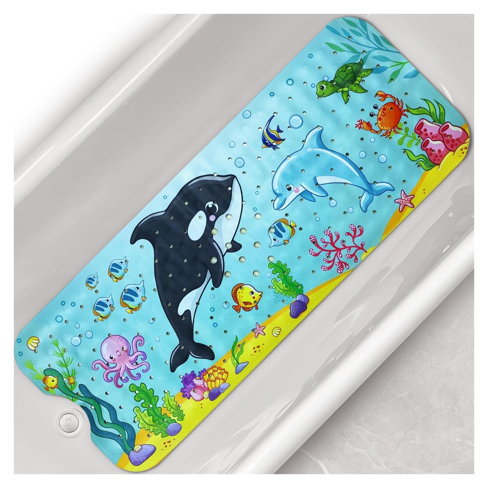 Alfombrilla de baño Linoows 101x41 cm antideslizante ballena