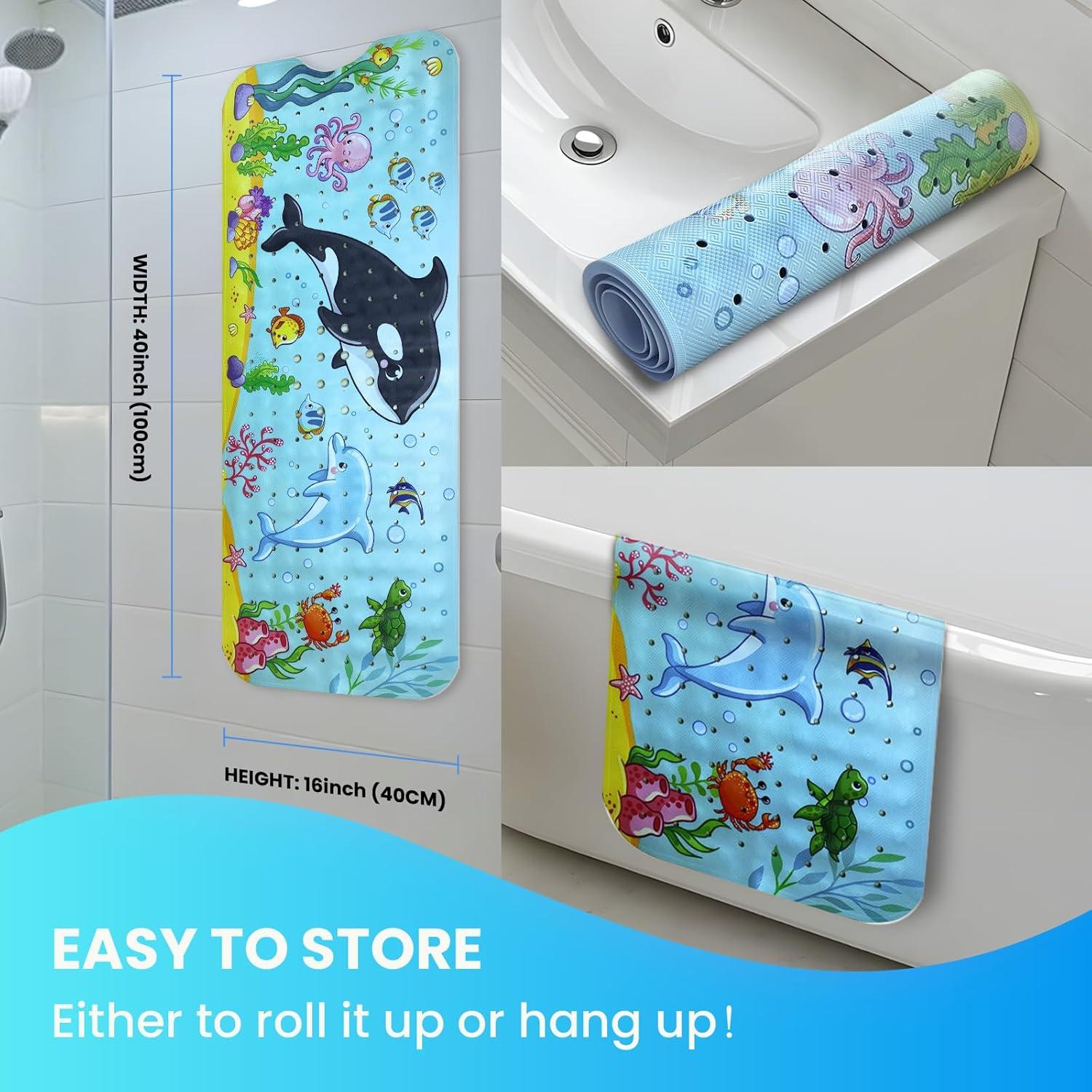 Alfombrilla de baño Linoows 101x41 cm antideslizante ballena