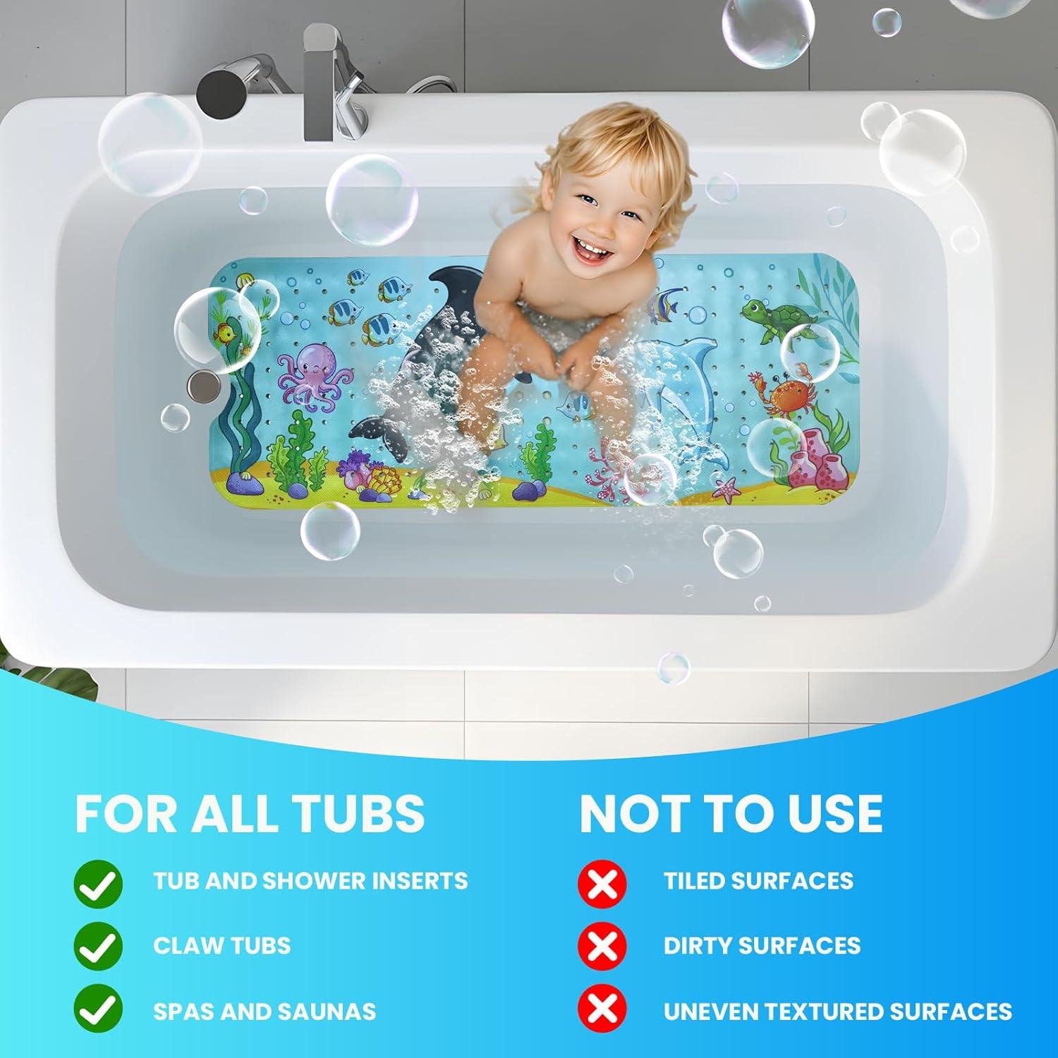 Alfombrilla de baño Linoows 101x41 cm antideslizante ballena