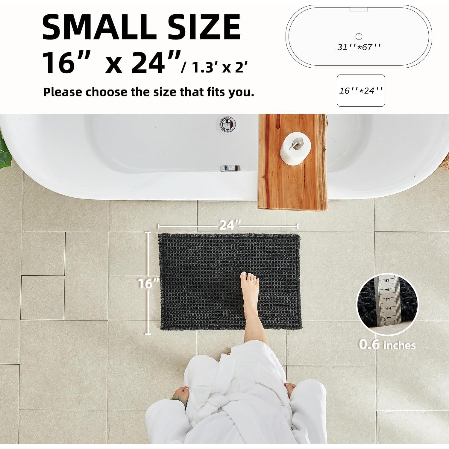 Alfombra de baño antideslizante TYUU negra 61x41 cm