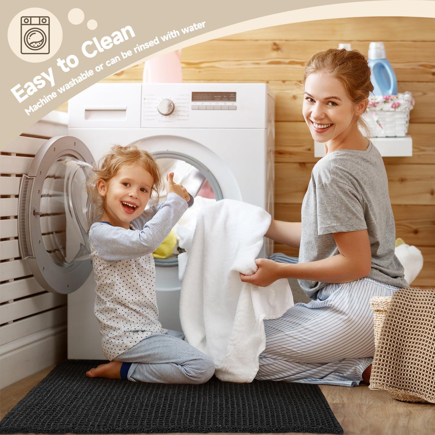 Alfombra de baño antideslizante TYUU negra 61x41 cm