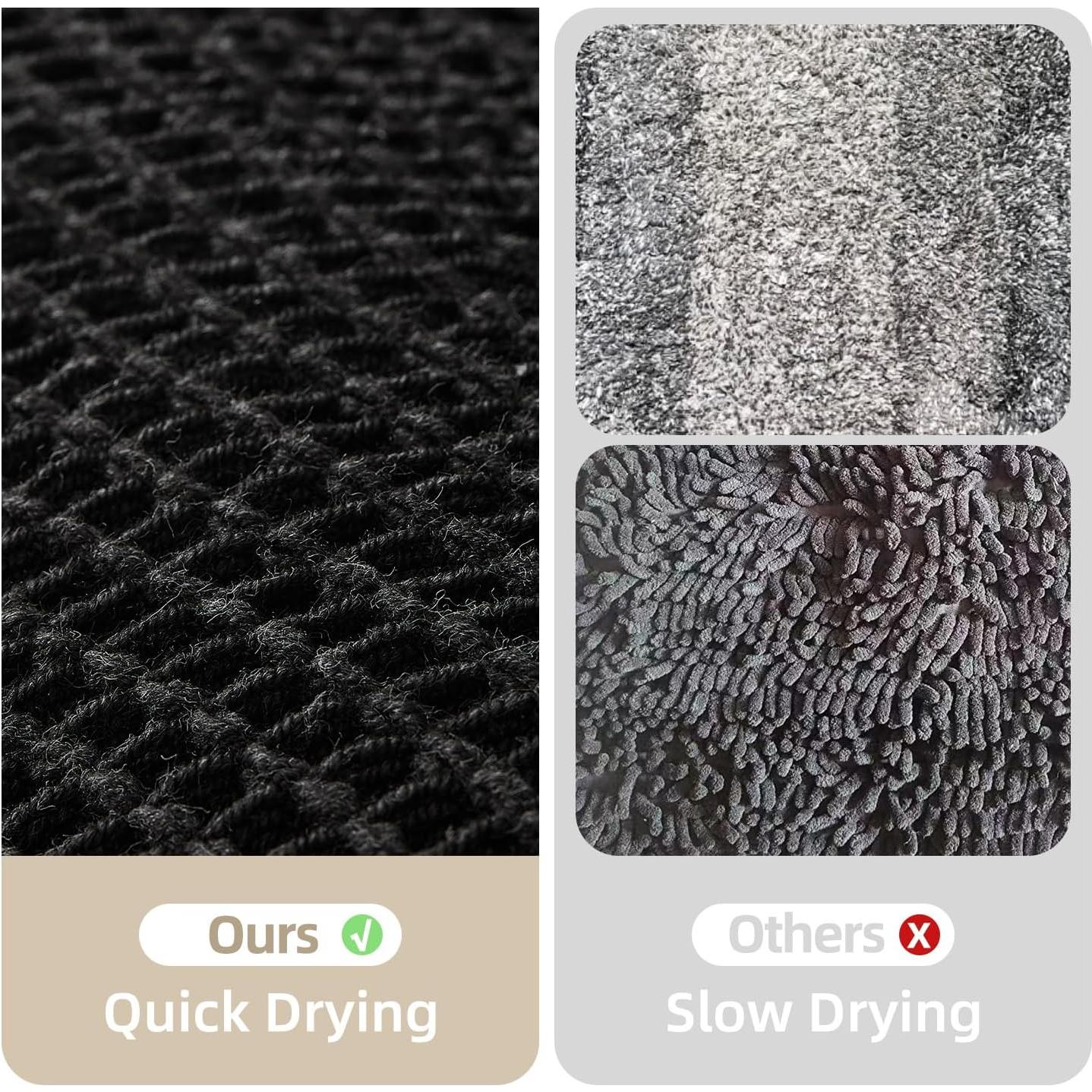 Alfombra de baño antideslizante TYUU negra 61x41 cm