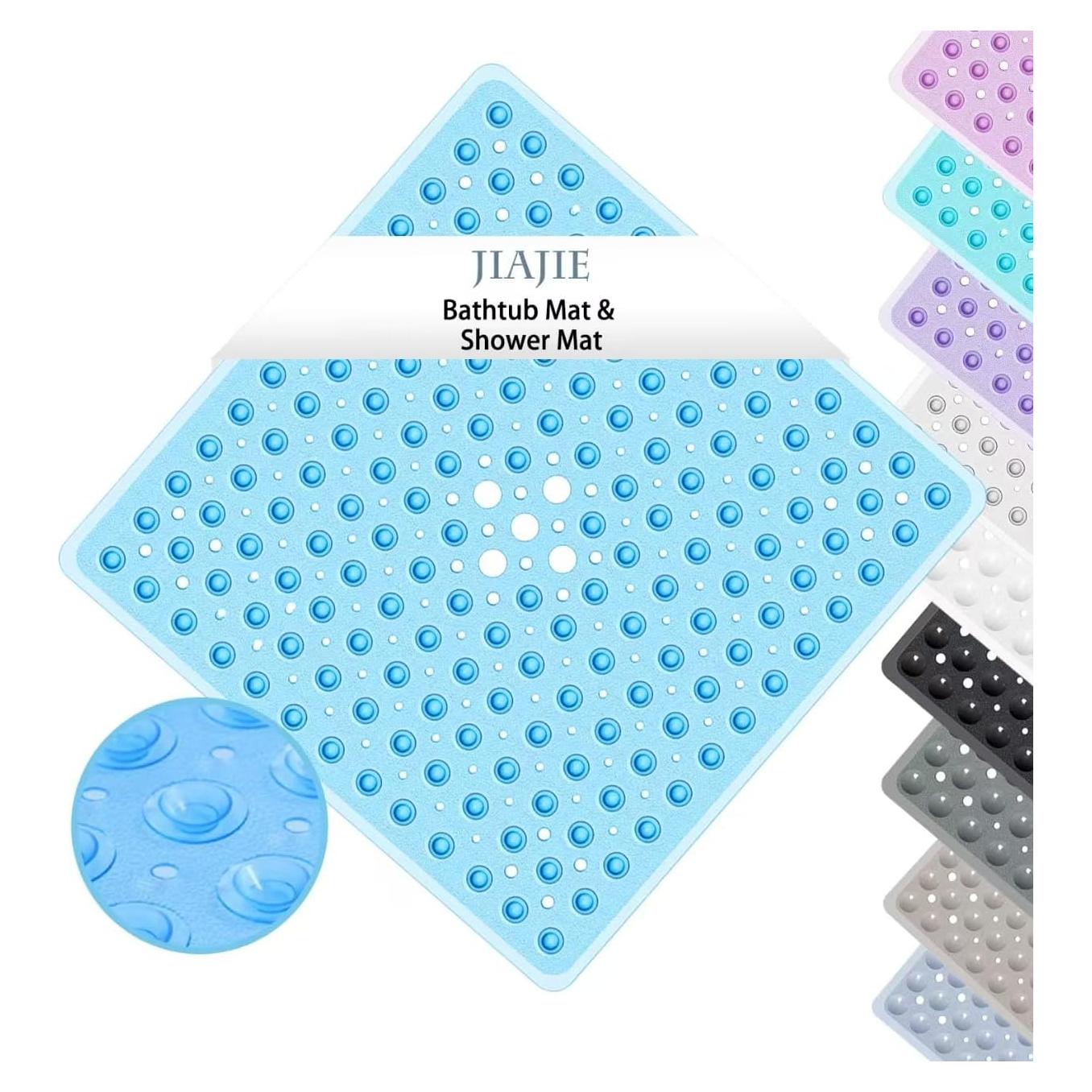 Alfombra Antideslizante Jiajie 53x53 cm Ducha Azul PVC