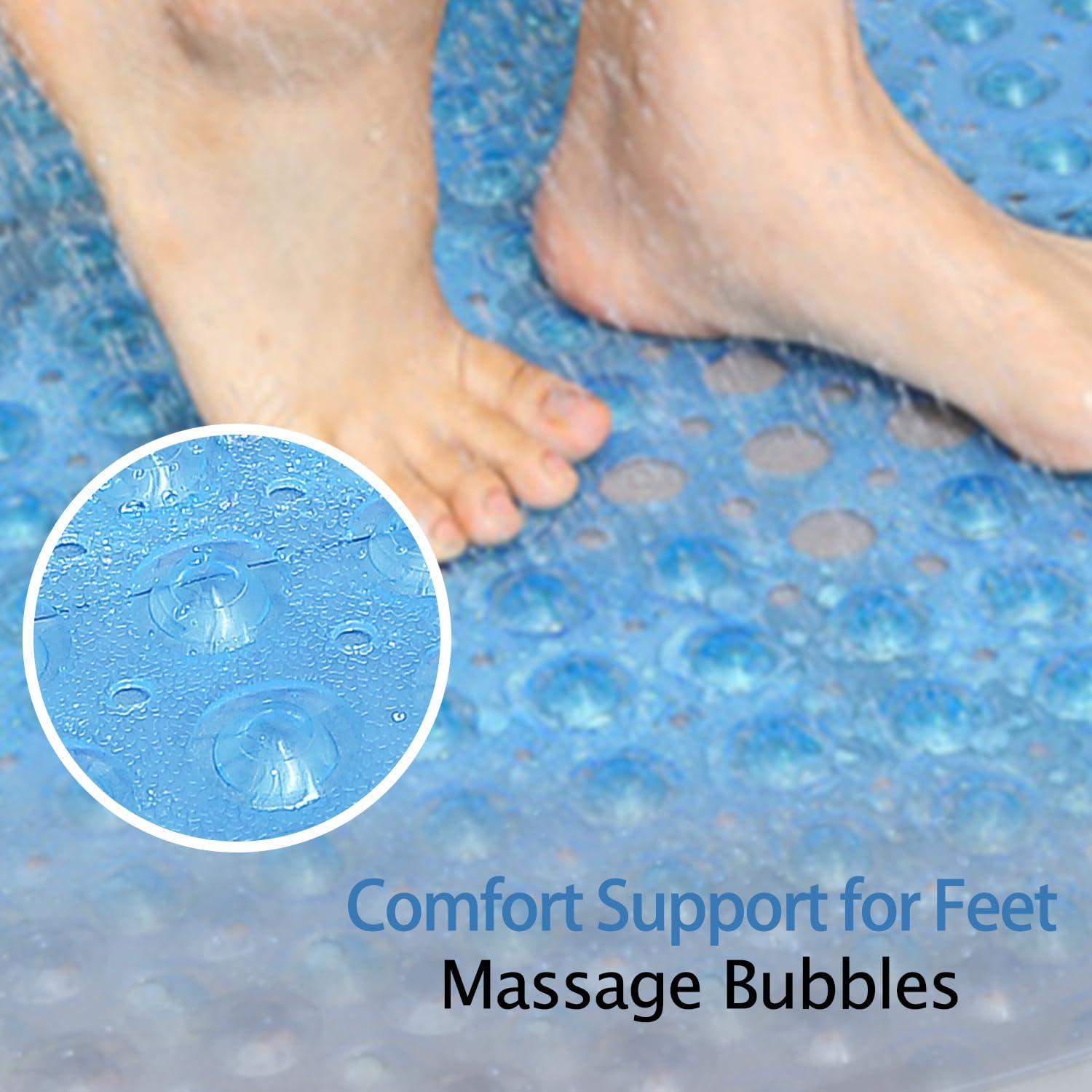 Alfombra Antideslizante Jiajie 53x53 cm Ducha Azul PVC