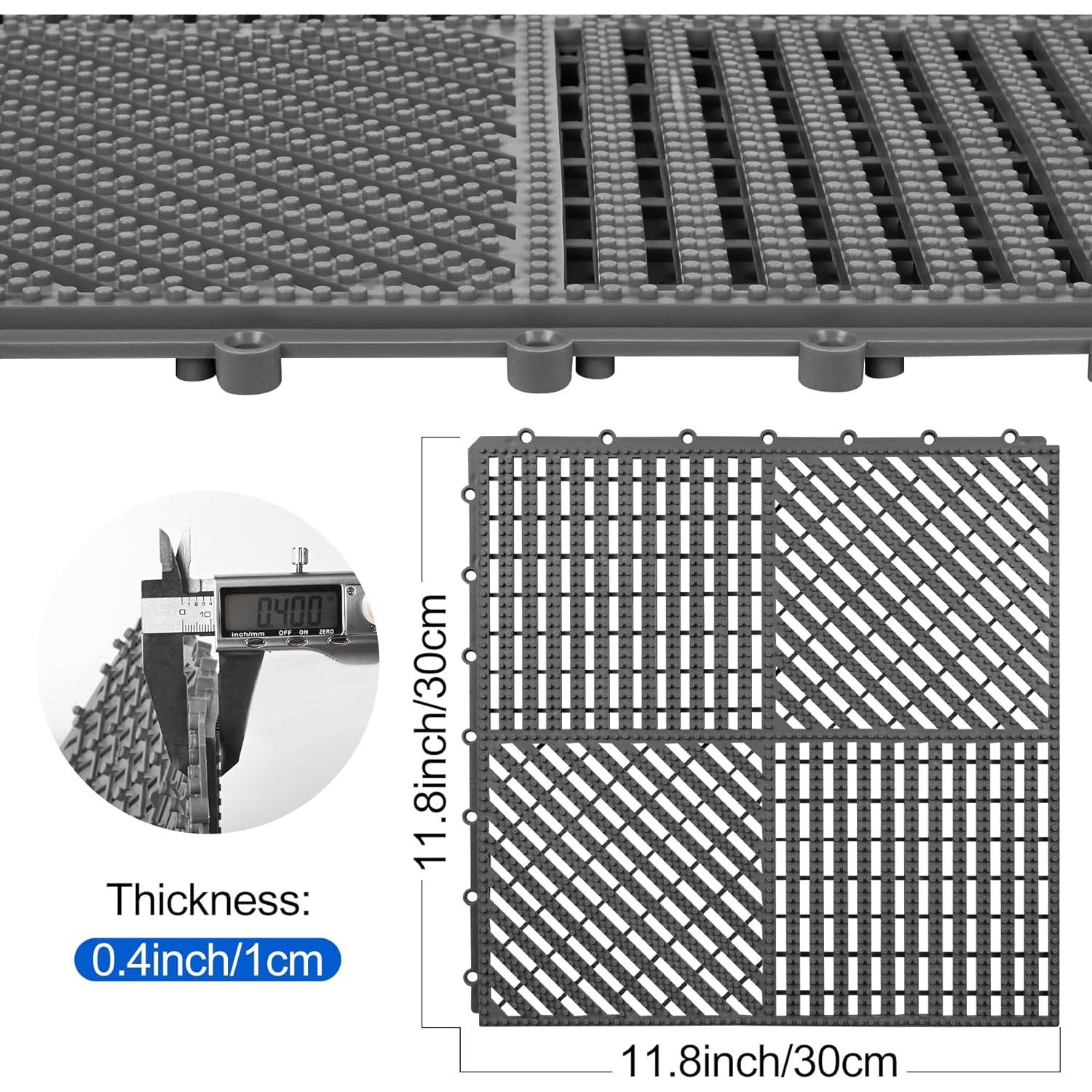 Alfombrillas Antifatiga Interconectables ToLanbbt 12P Gris Oscuro