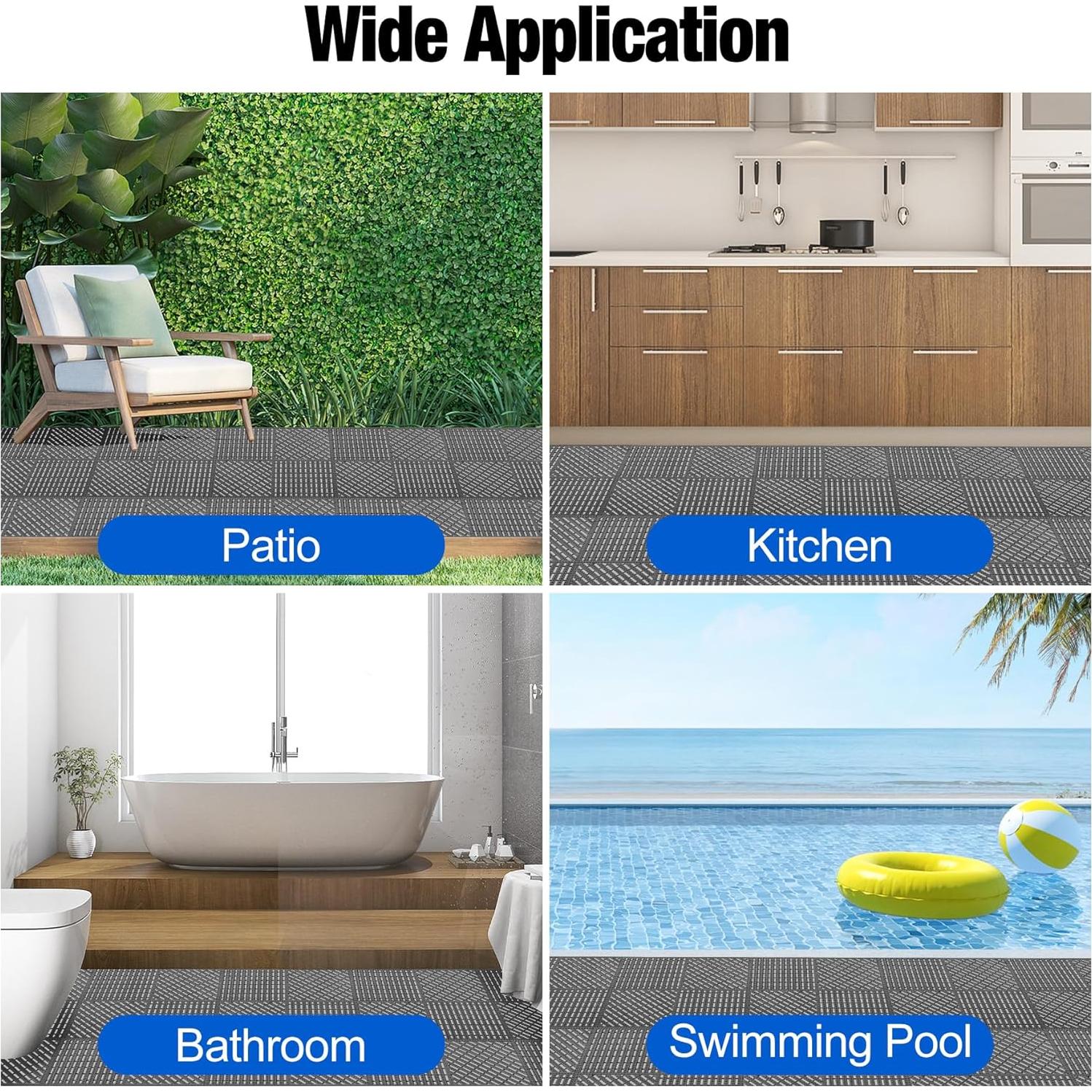 Alfombrillas Antifatiga Interconectables ToLanbbt 12P Gris Oscuro