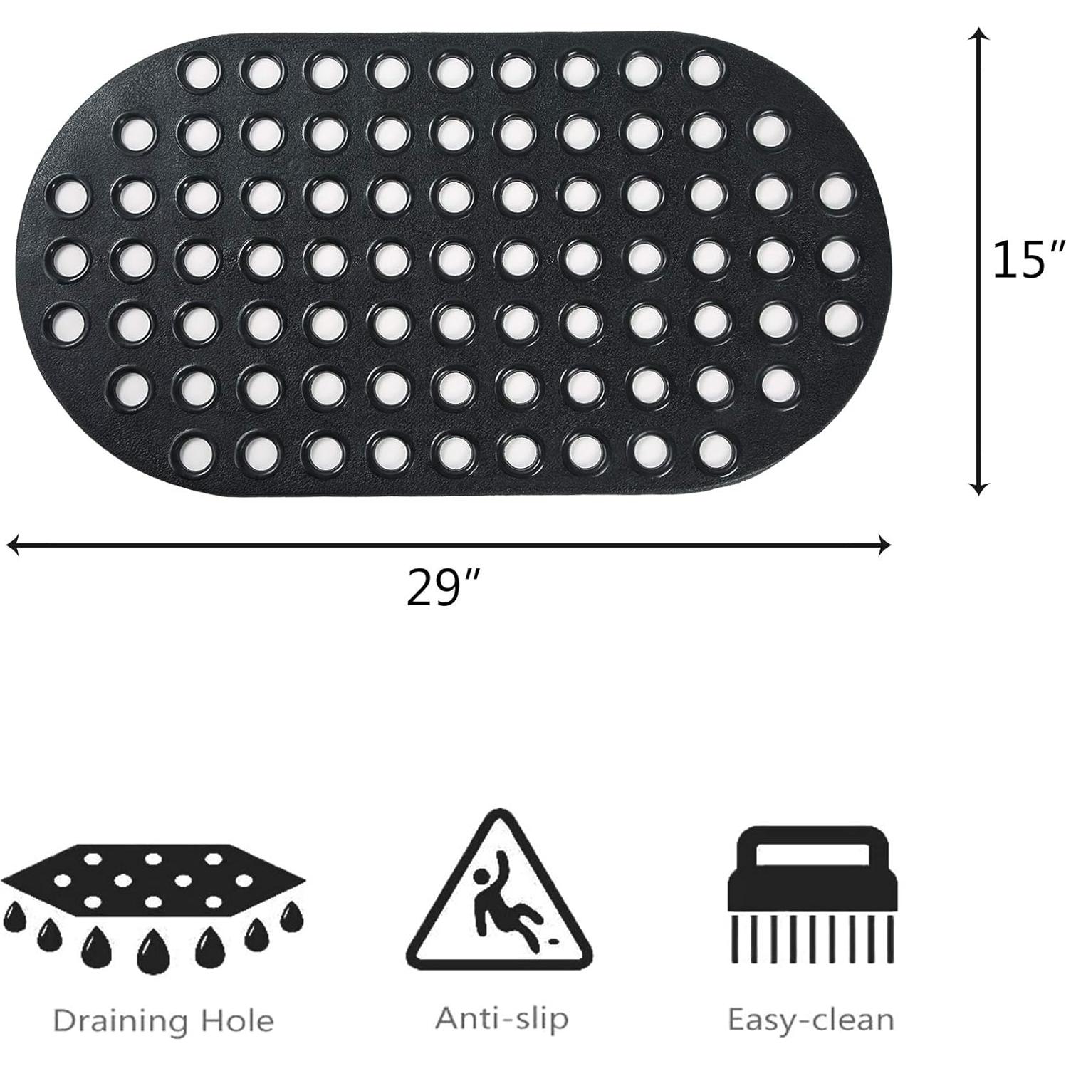 Alfombrilla de Ducha Antideslizante ALL PRIDE Negra 73,66x38,10cm