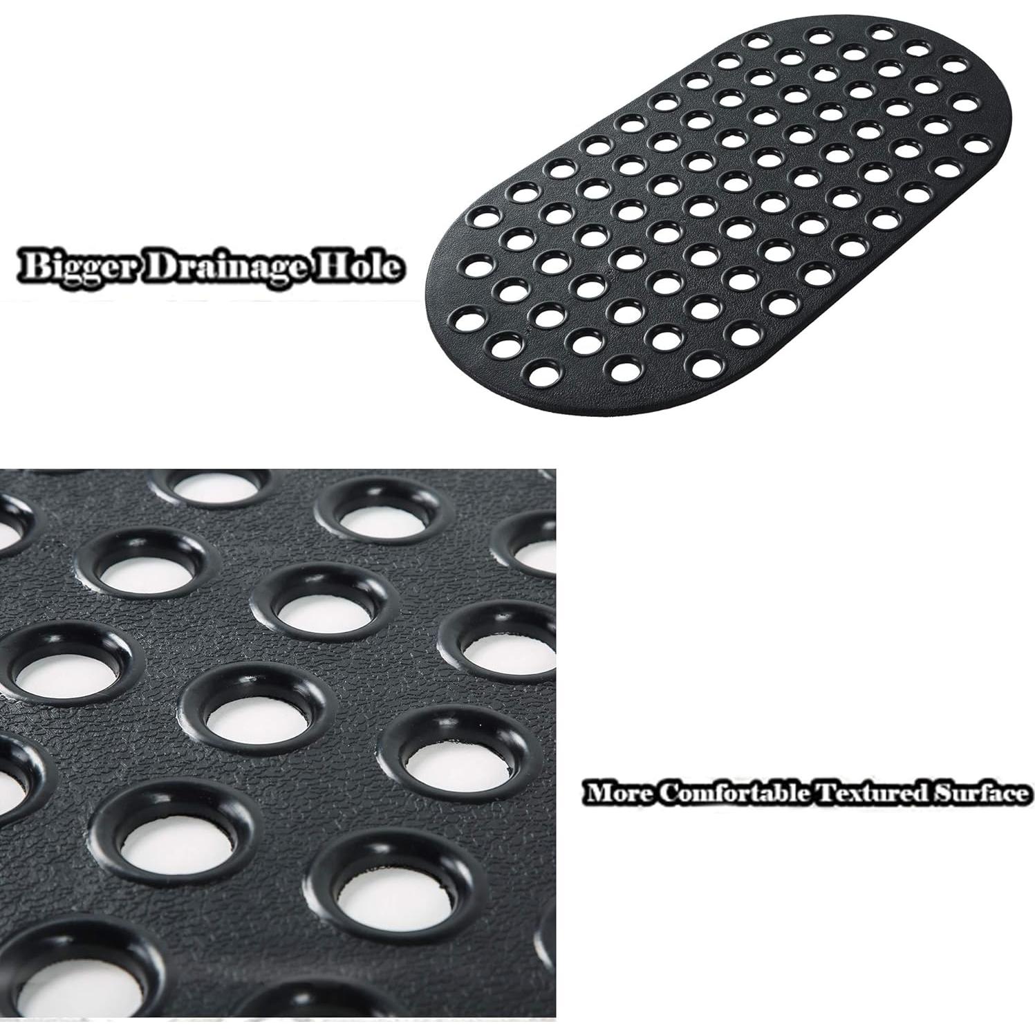 Alfombrilla de Ducha Antideslizante ALL PRIDE Negra 73,66x38,10cm