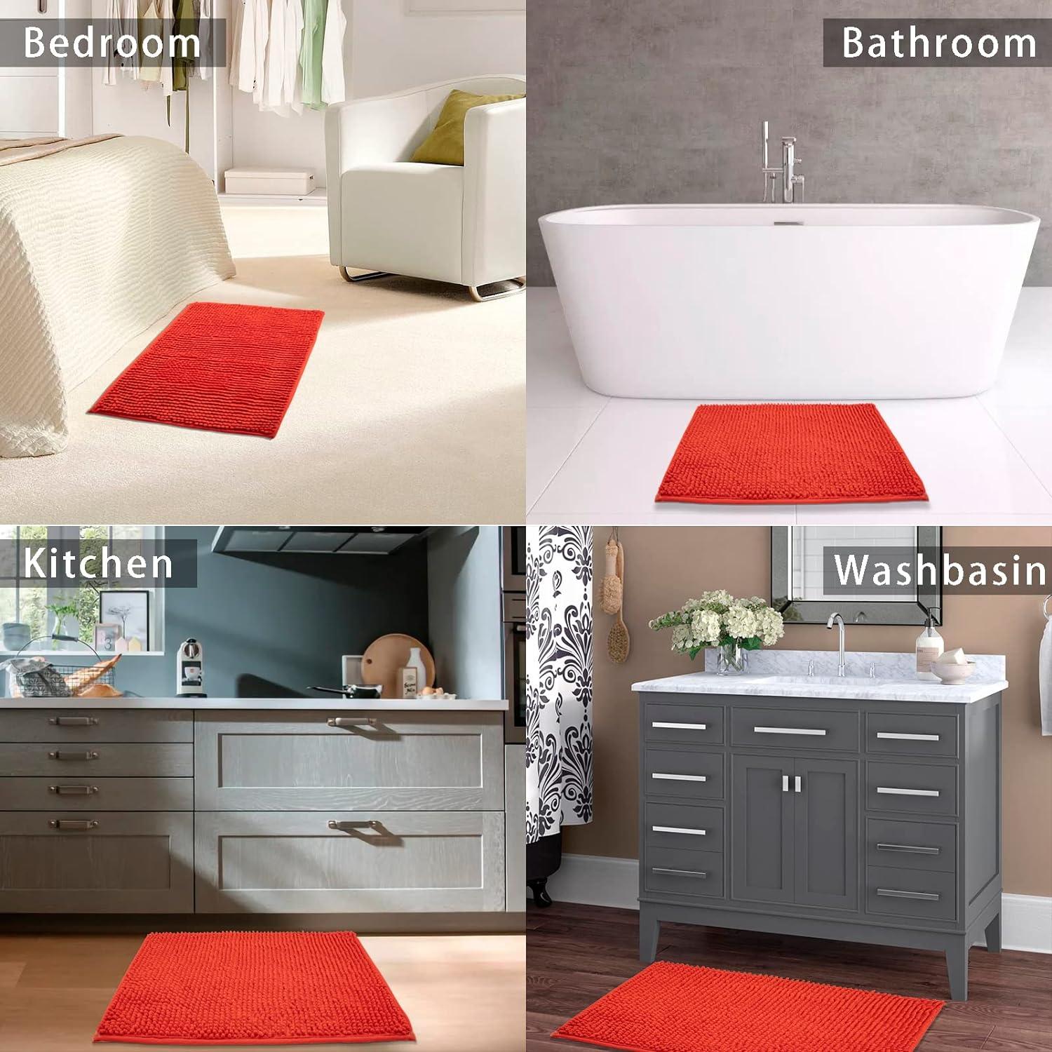 Alfombra de Baño Antideslizante Eanpet 60x88 cm Roja