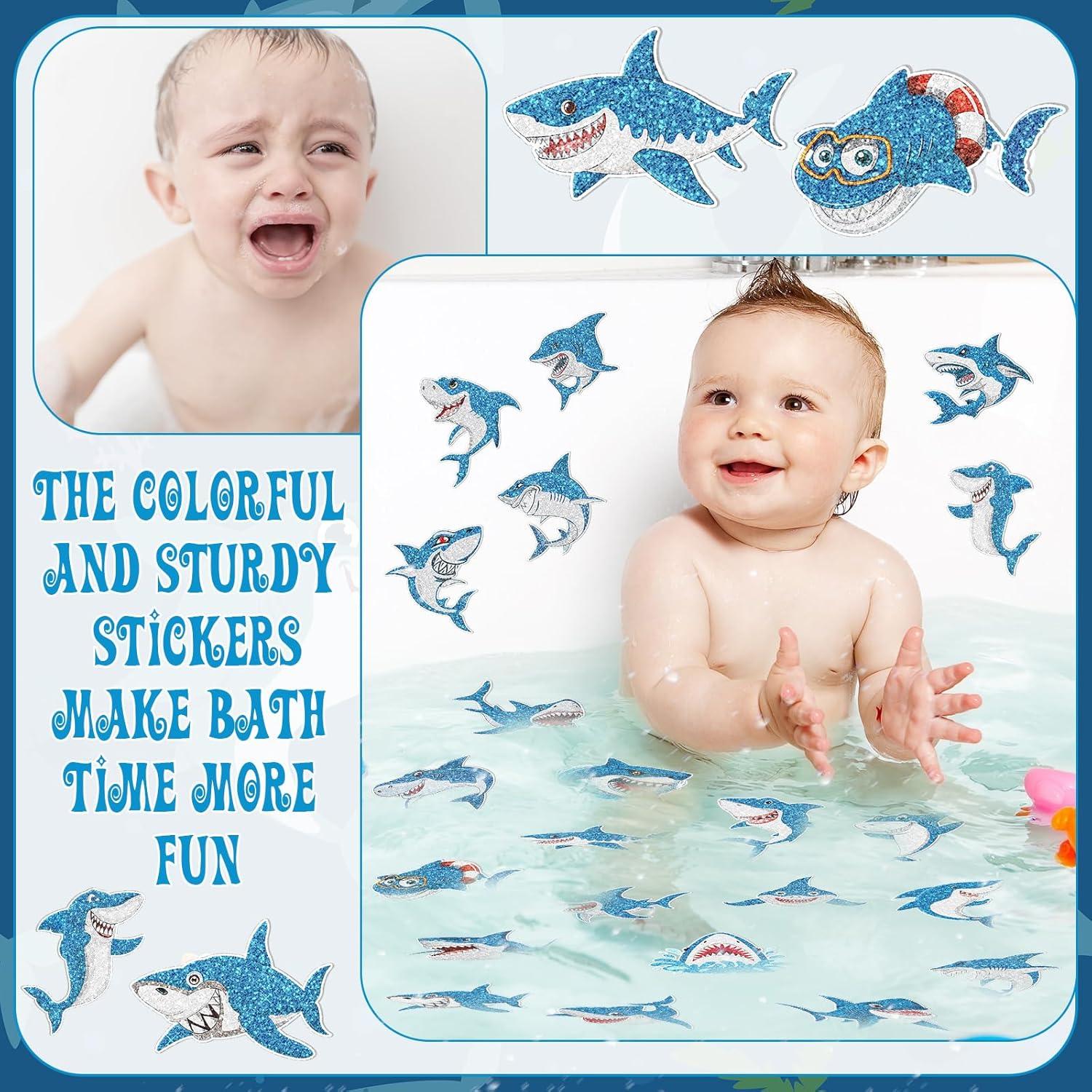 Calcomanías Antideslizantes Tiburón Yaomiao 24 Pcs Azul