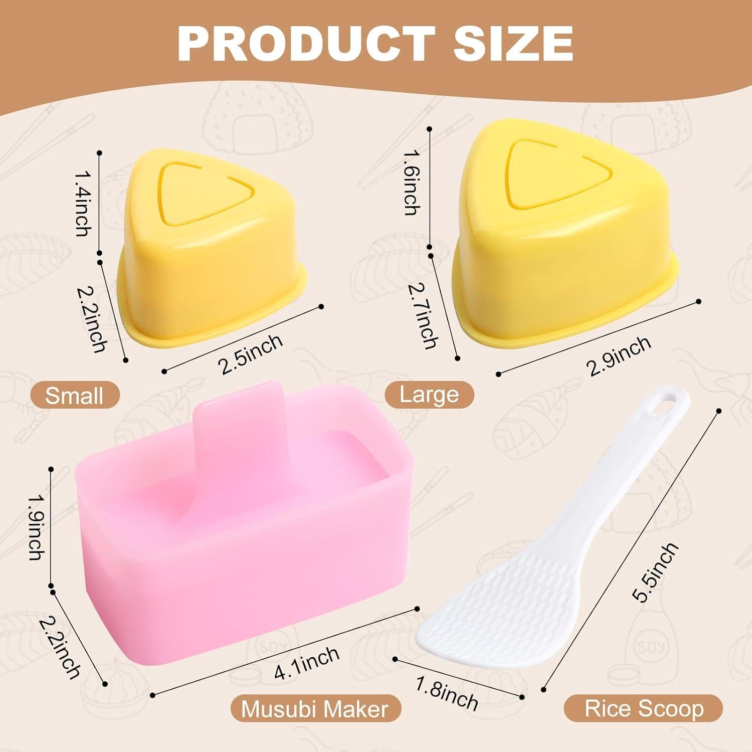 Kit de Molde para Sushi Onigiri Serqd - 3 Moldes y Cuchara