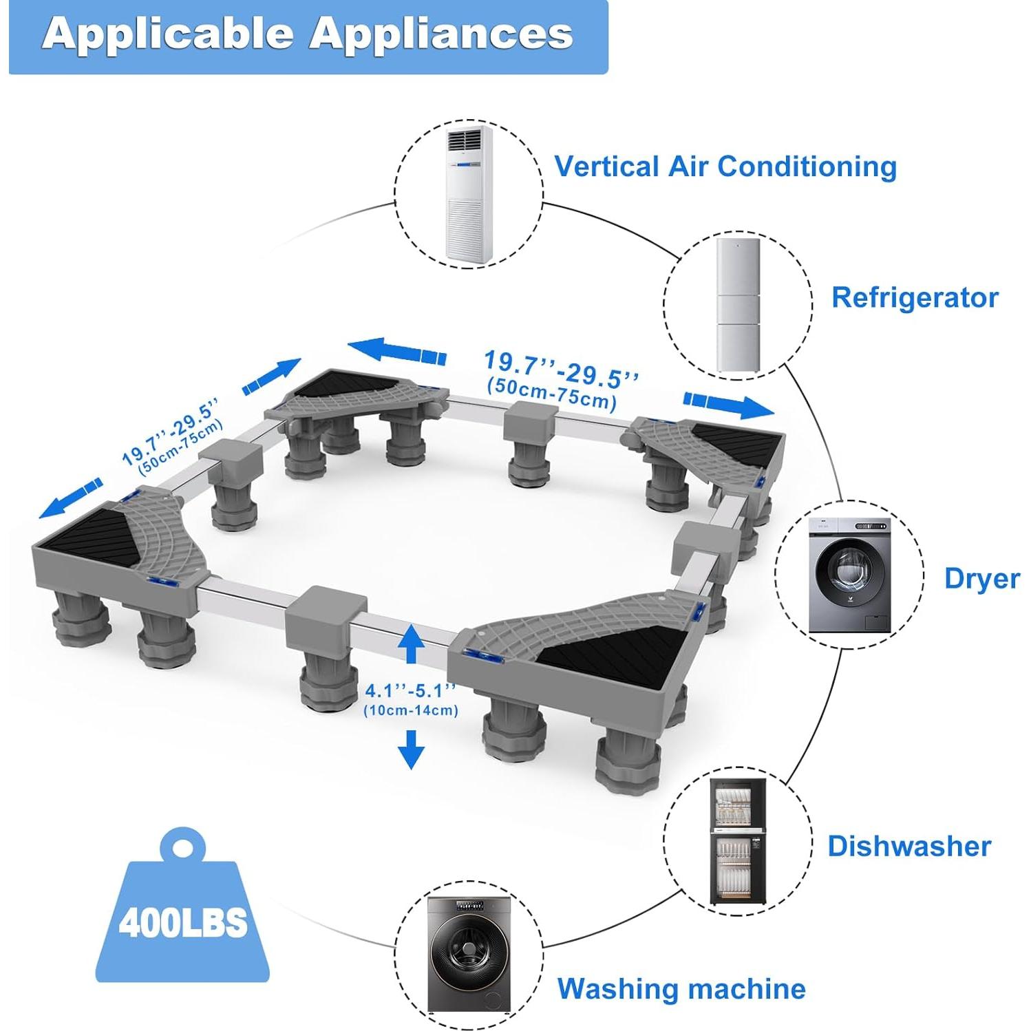 Soporte para Lavadora y Secadora Kiss Core Ajustable 73,66 cm
