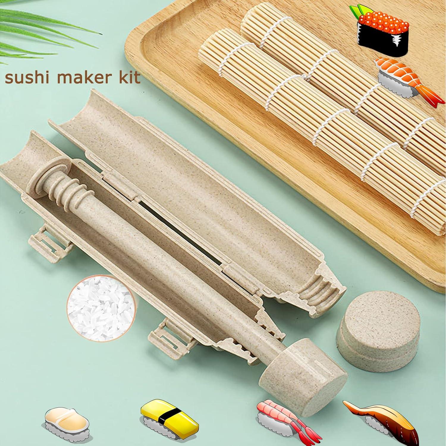 Kit de Sushi Wtpncil - 3 Piezas, Esteras de Bambú y Bazooka