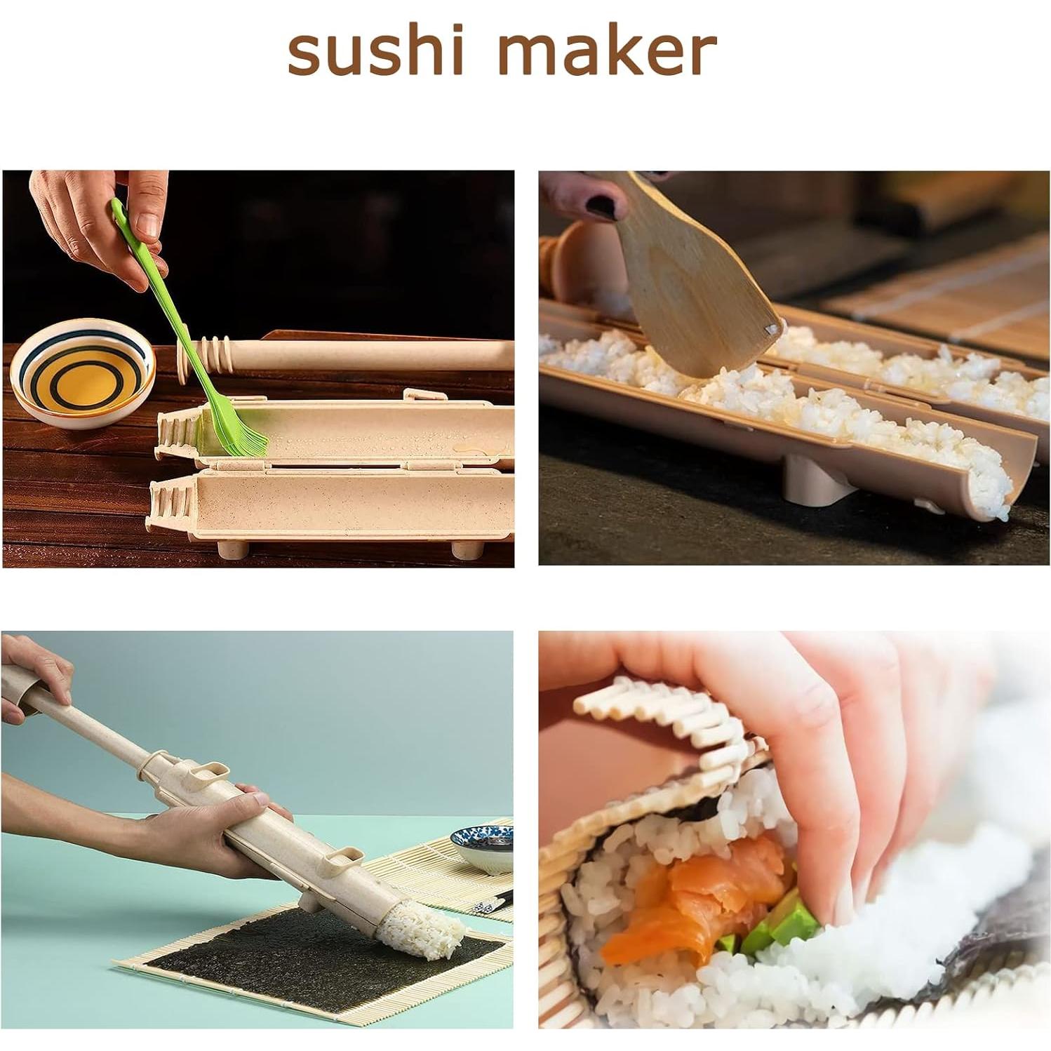 Kit de Sushi Wtpncil - 3 Piezas, Esteras de Bambú y Bazooka