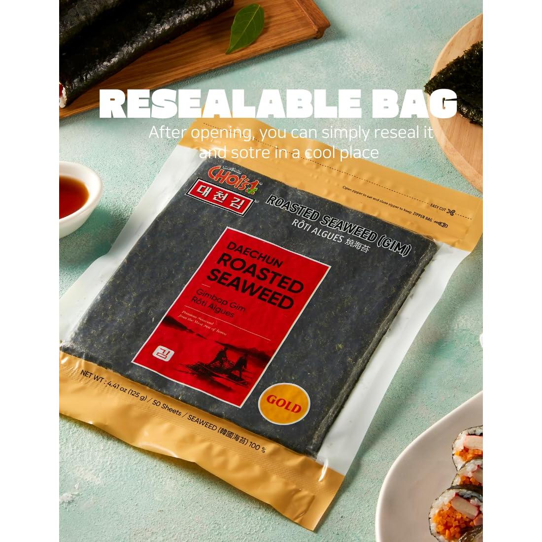 Alga Marina Tostada Daechun 50 Hojas Veganas y Sin Gluten