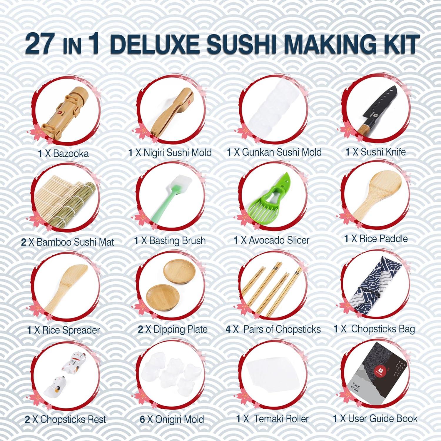 Kit de Hacer Sushi SUPJOYES 27 Piezas para Principiantes