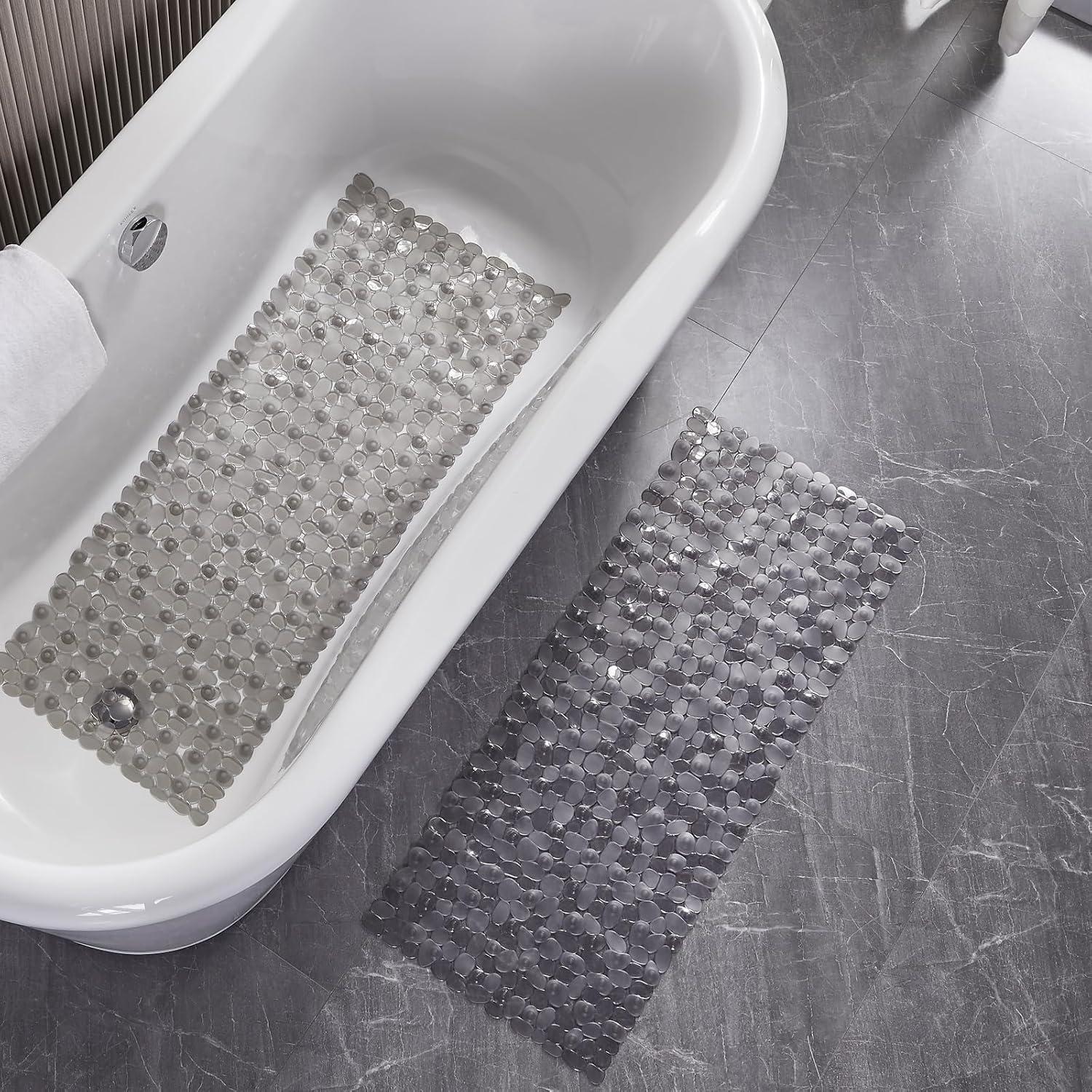 Alfombra de Ducha Antideslizante Webos 40x16 cm Gris Claro