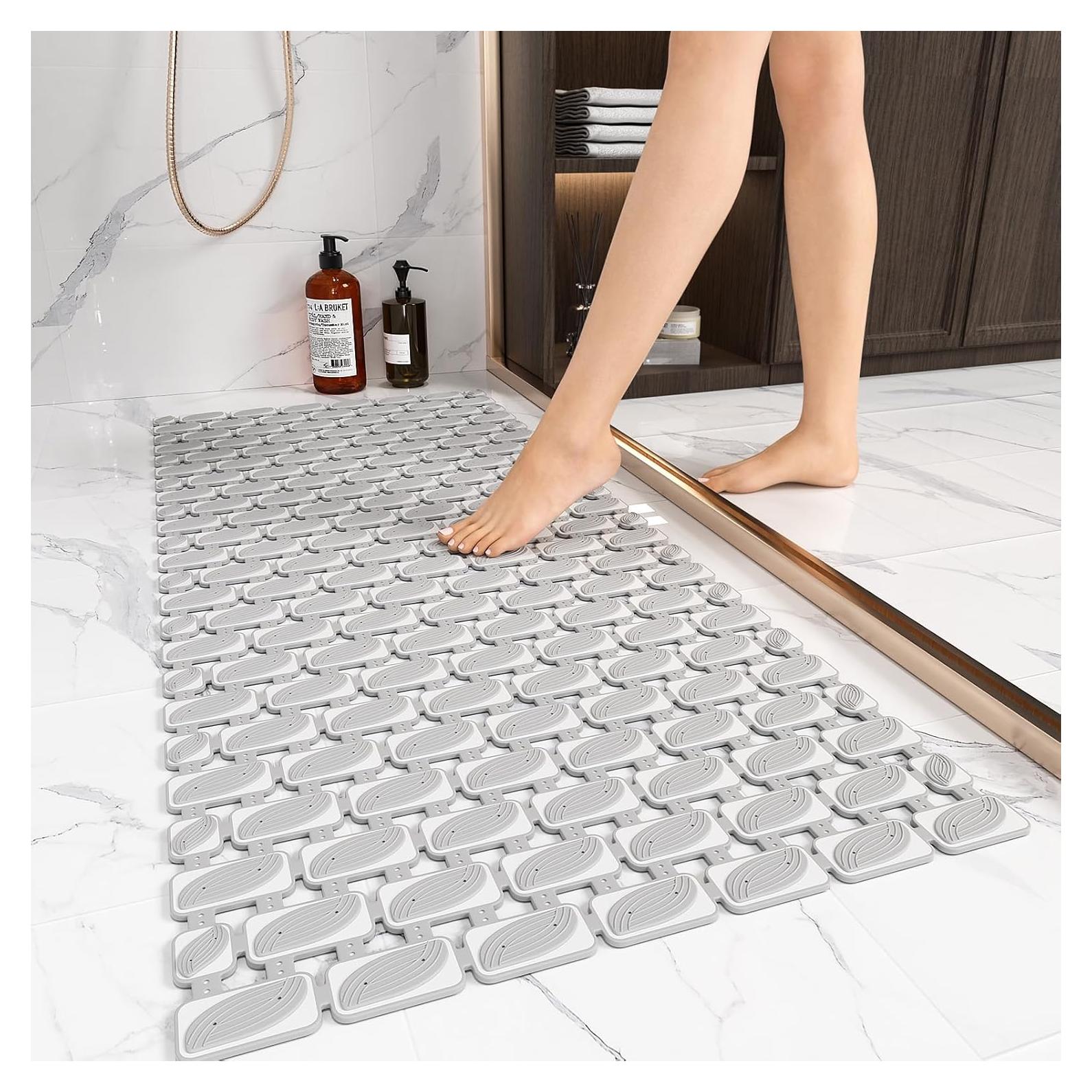 Alfombrilla de Ducha Antideslizante XIYUNTE 91x41 cm Gris