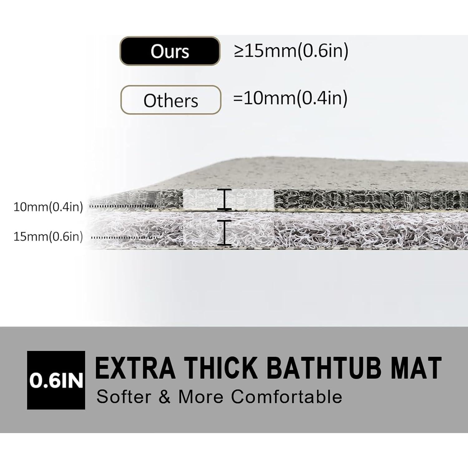 Alfombra de Baño Antideslizante Rzoysia Gris 40x68 cm