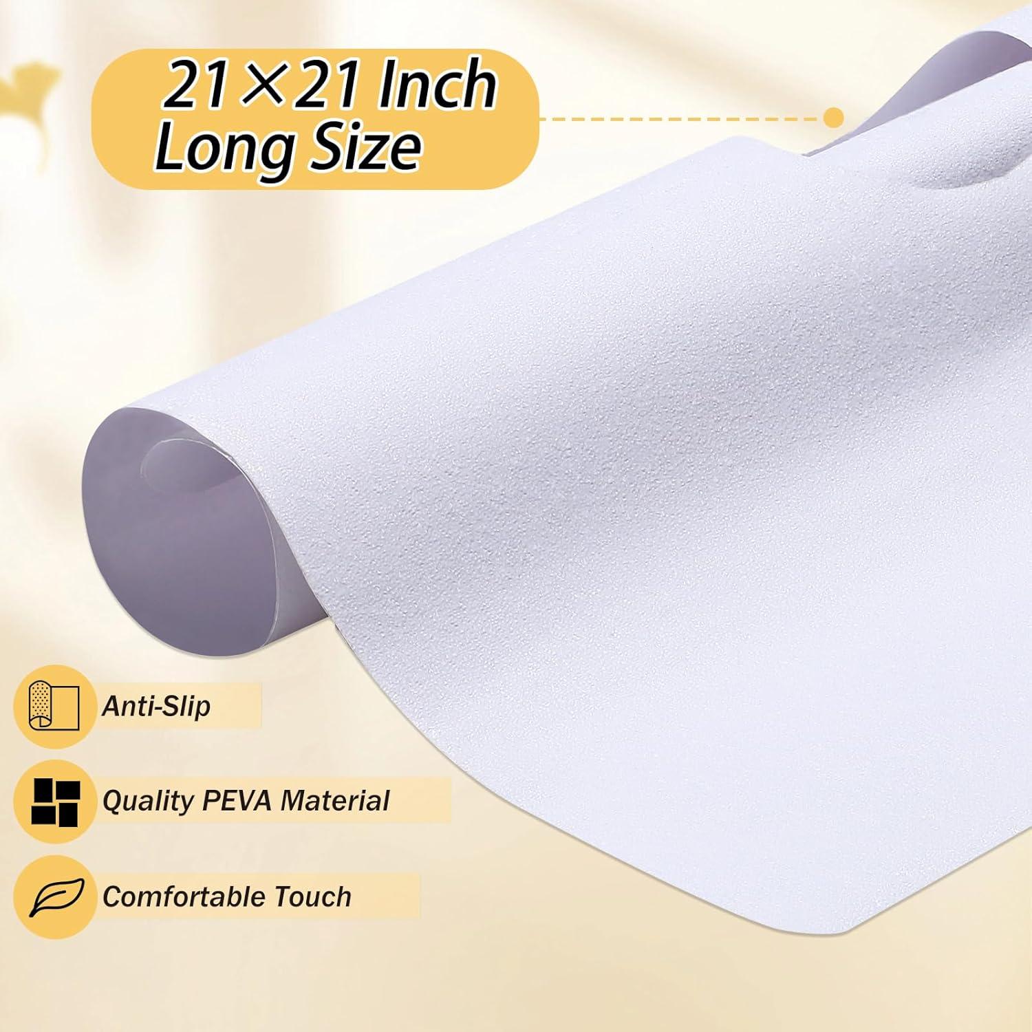 Mat de baño antideslizante Dunzoom 54x54 cm blanco con agujero